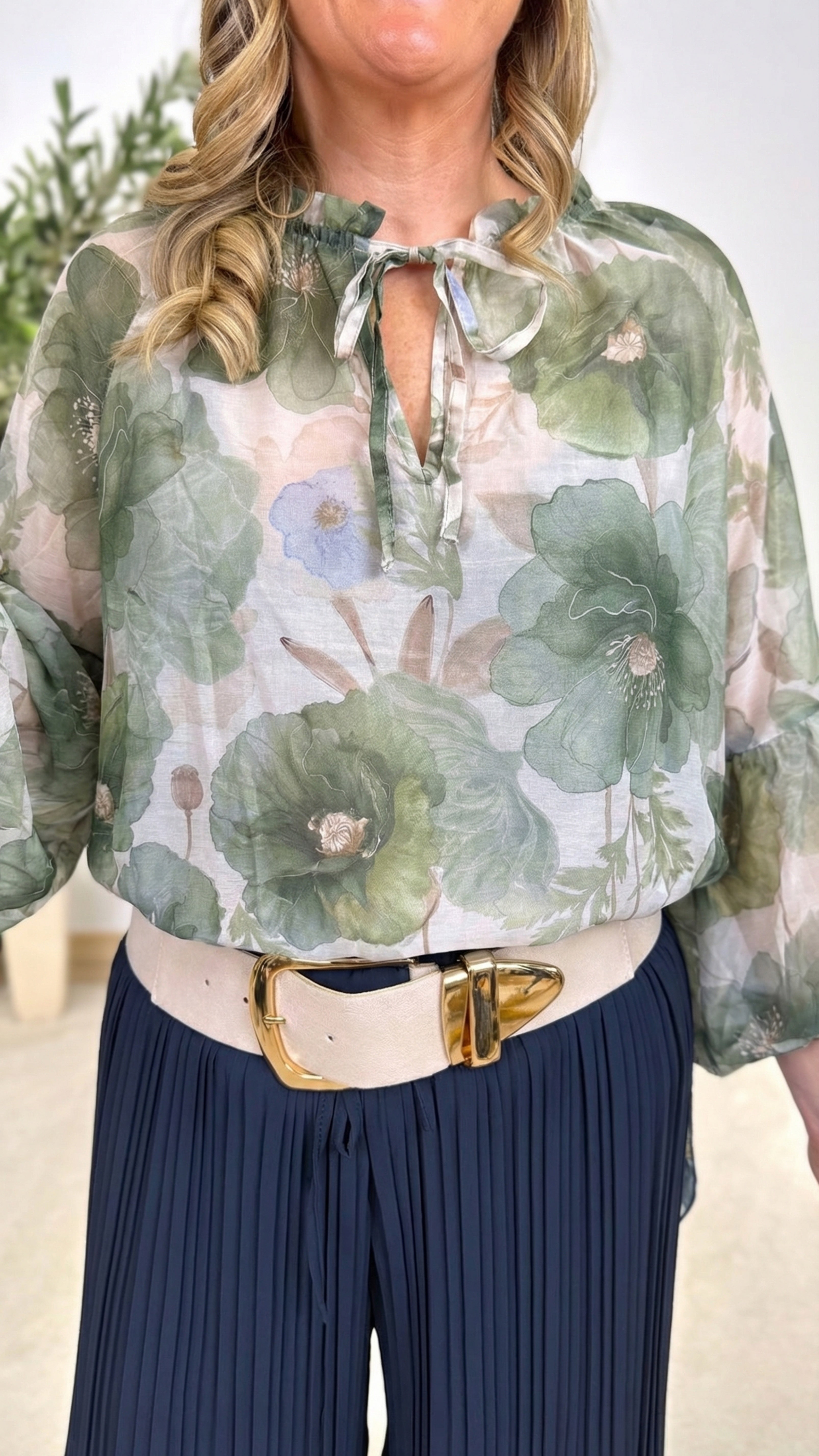 Bluse Romantic Bloom *Khaki*