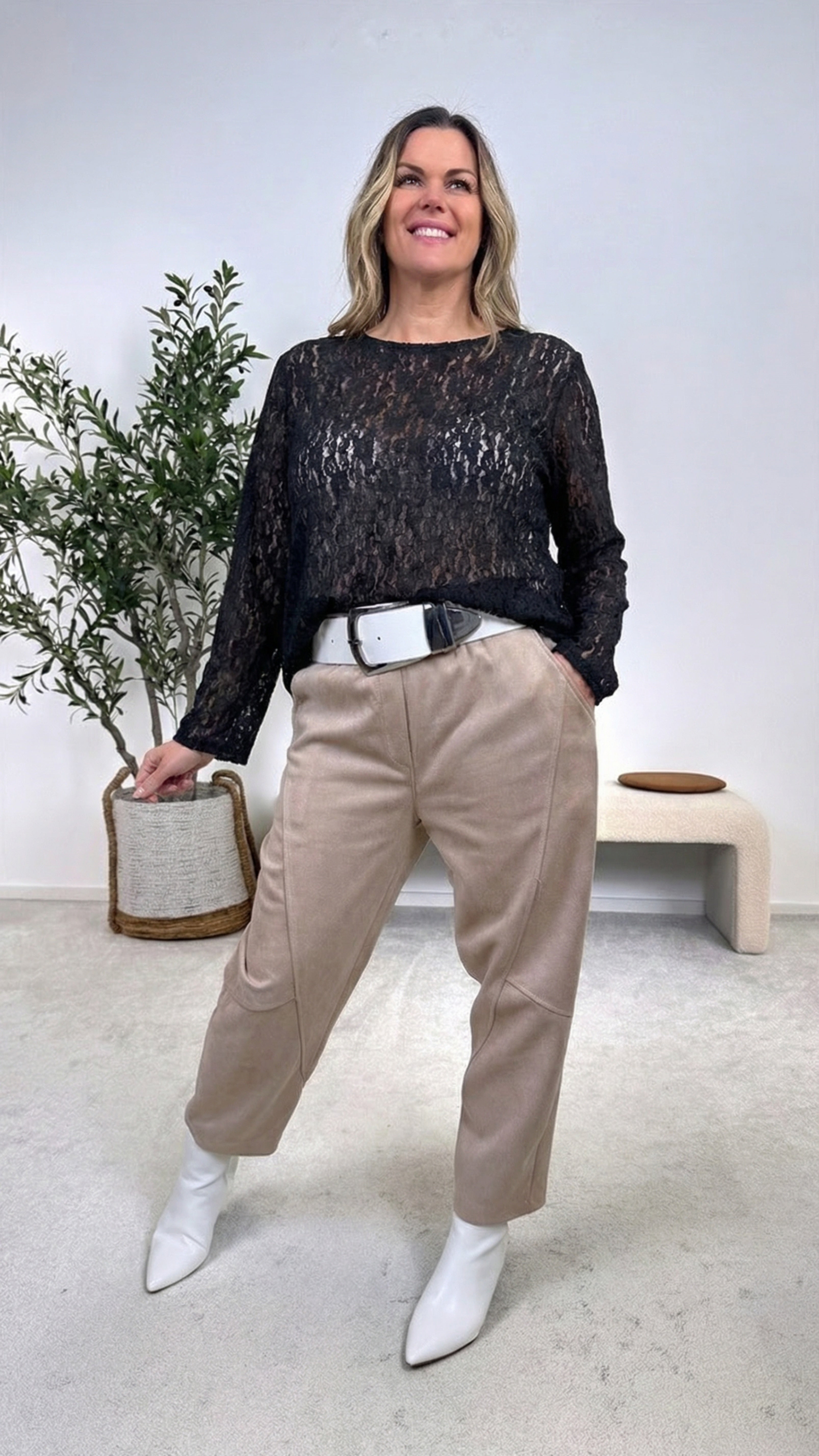 Spitzenshirt Glamour Muse *Schwarz*