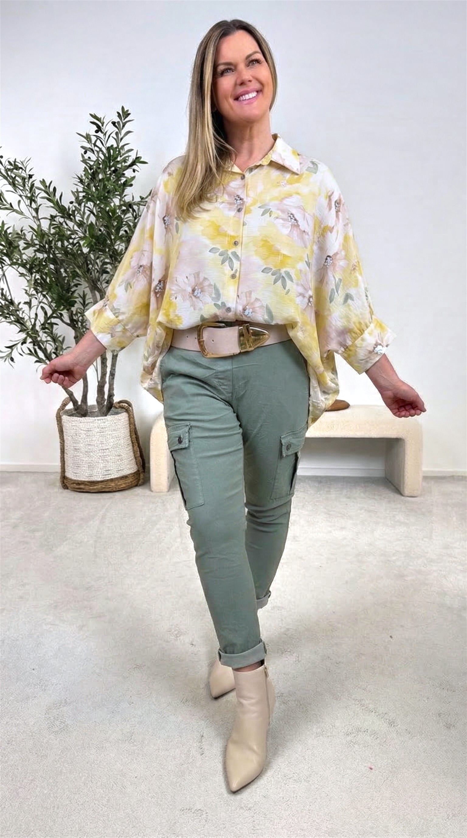 Long-Bluse Secret Botanic *Gelb*