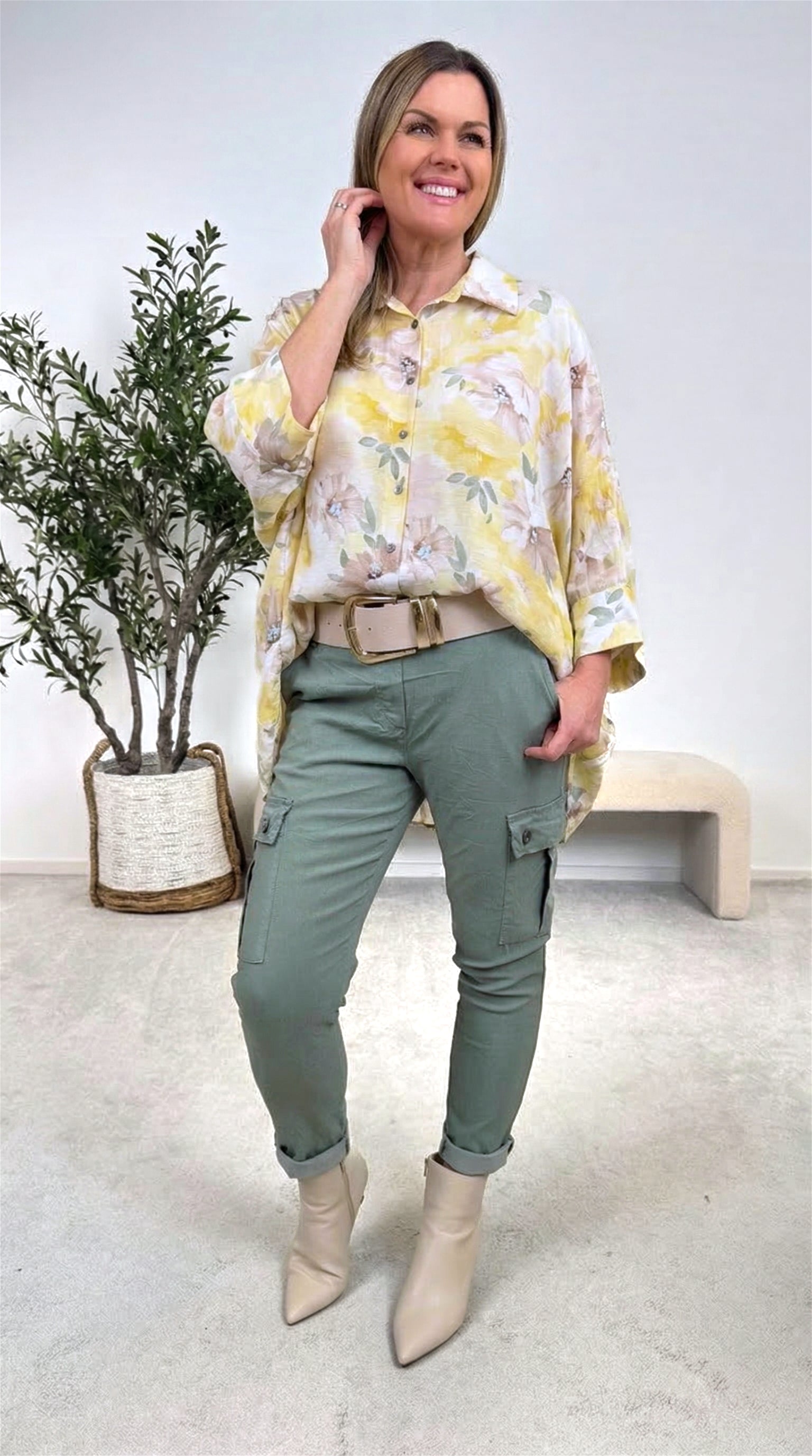 Long-Bluse Secret Botanic *Gelb*