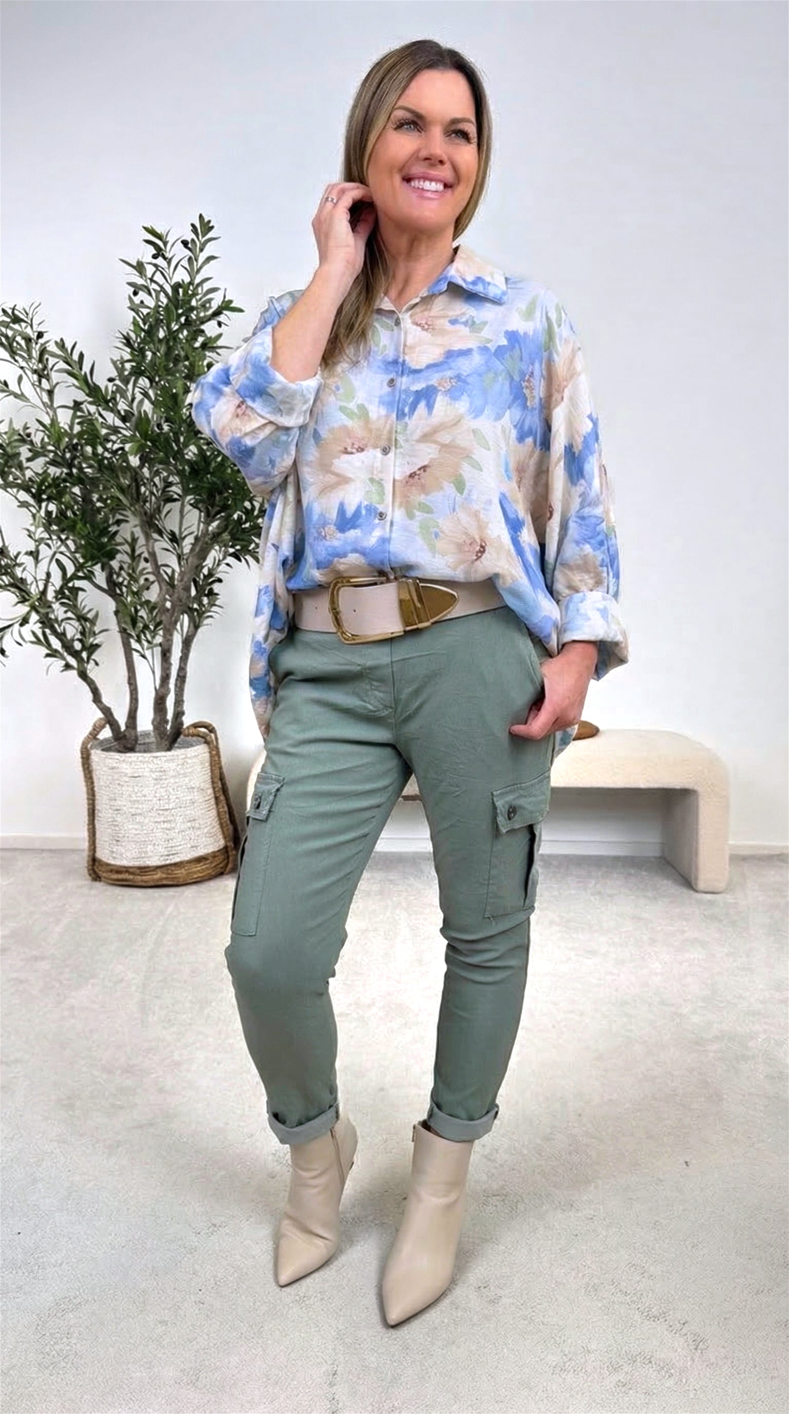 Long-Bluse Secret Botanic *Blau*