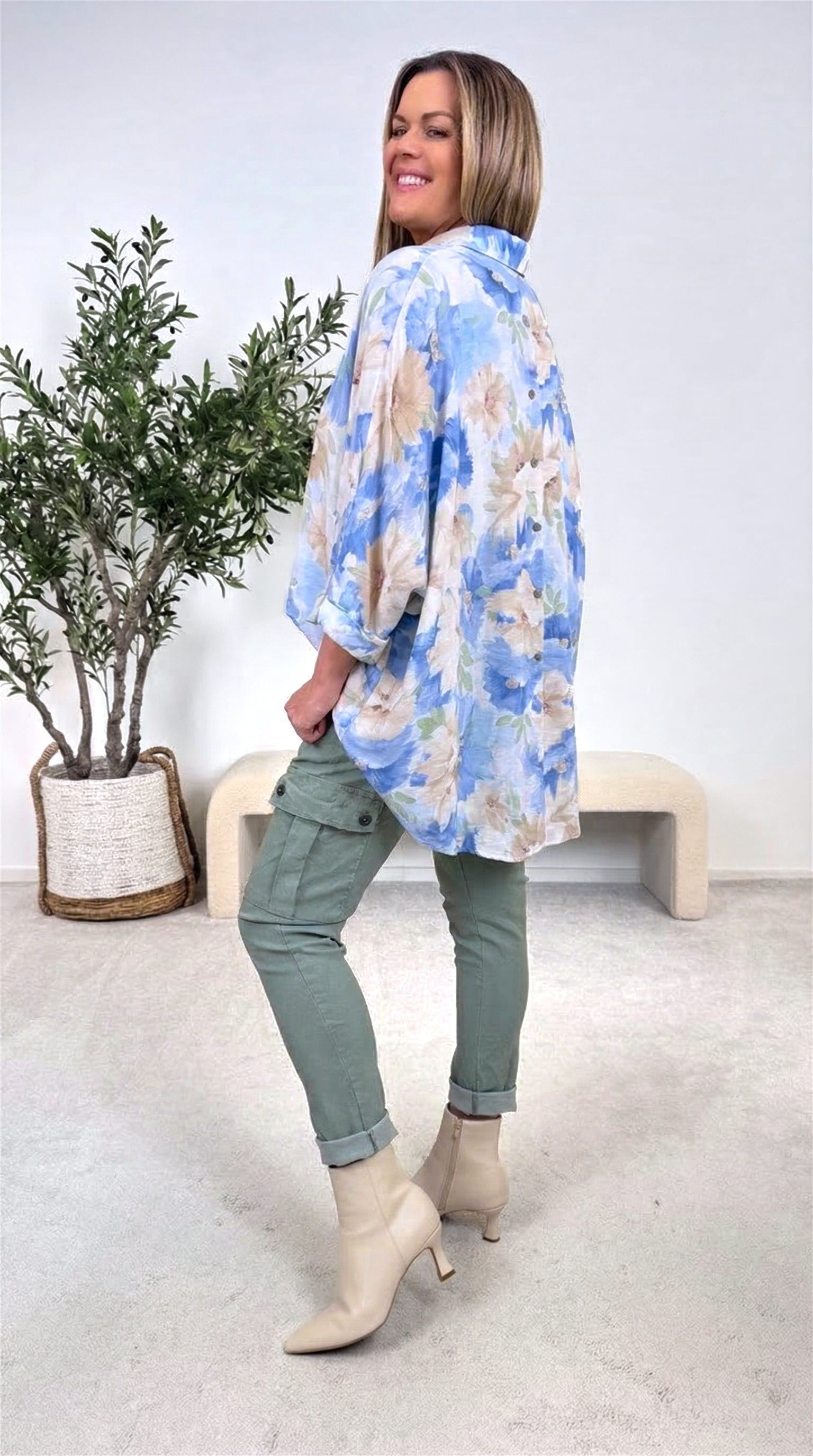 Long-Bluse Secret Botanic *Blau*