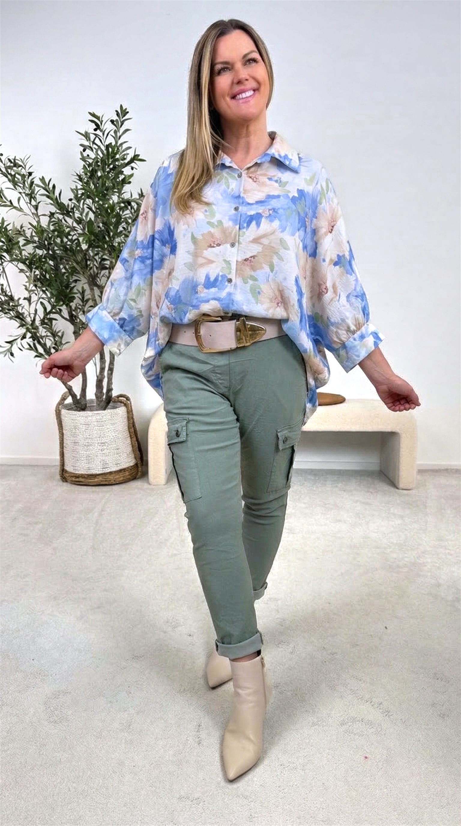 Long-Bluse Secret Botanic *Blau*