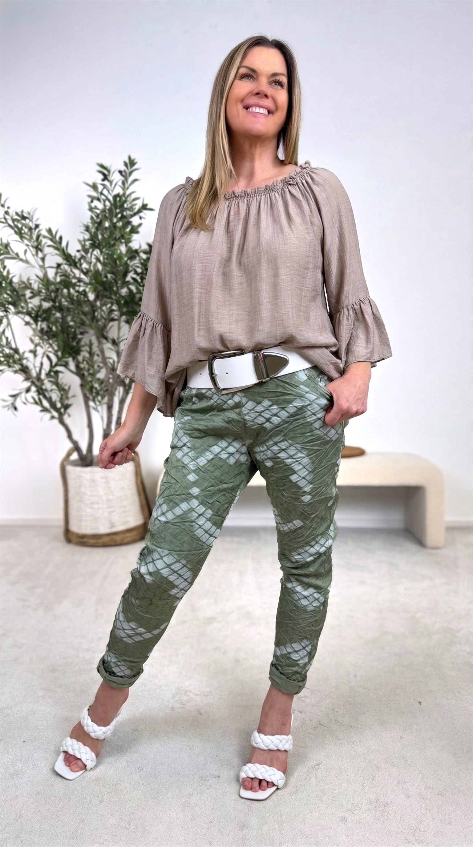 Blusenshirt Lovely Escape *Taupe*