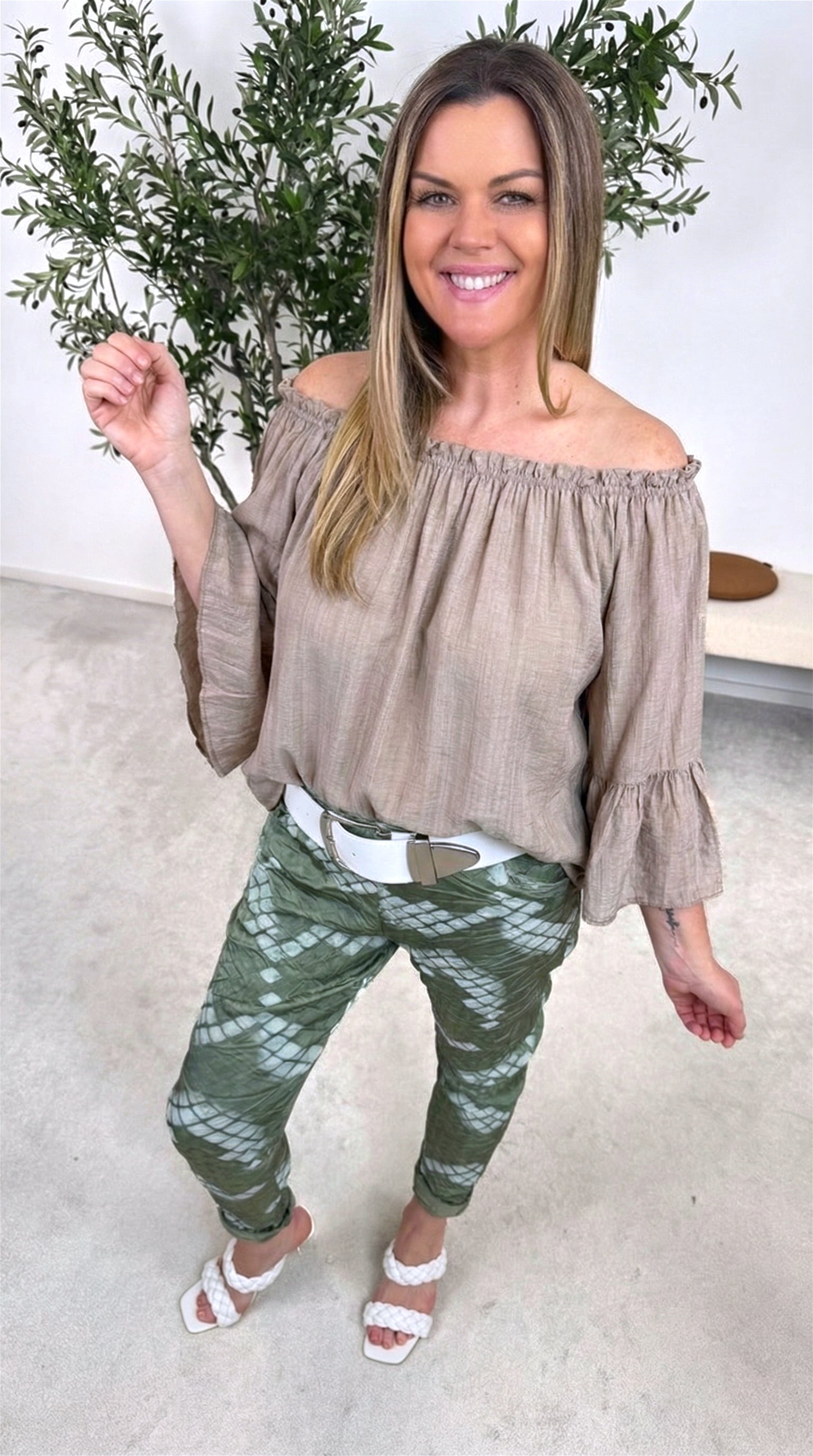 Blusenshirt Lovely Escape *Taupe*