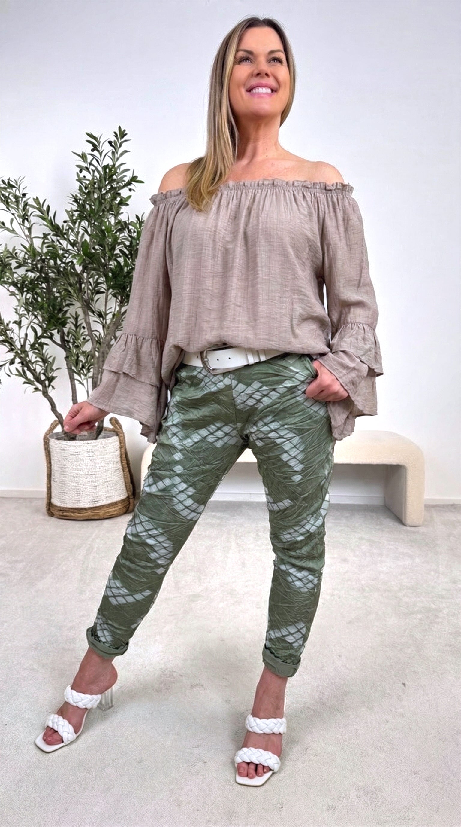 Blusenshirt Lovely Escape *Taupe*