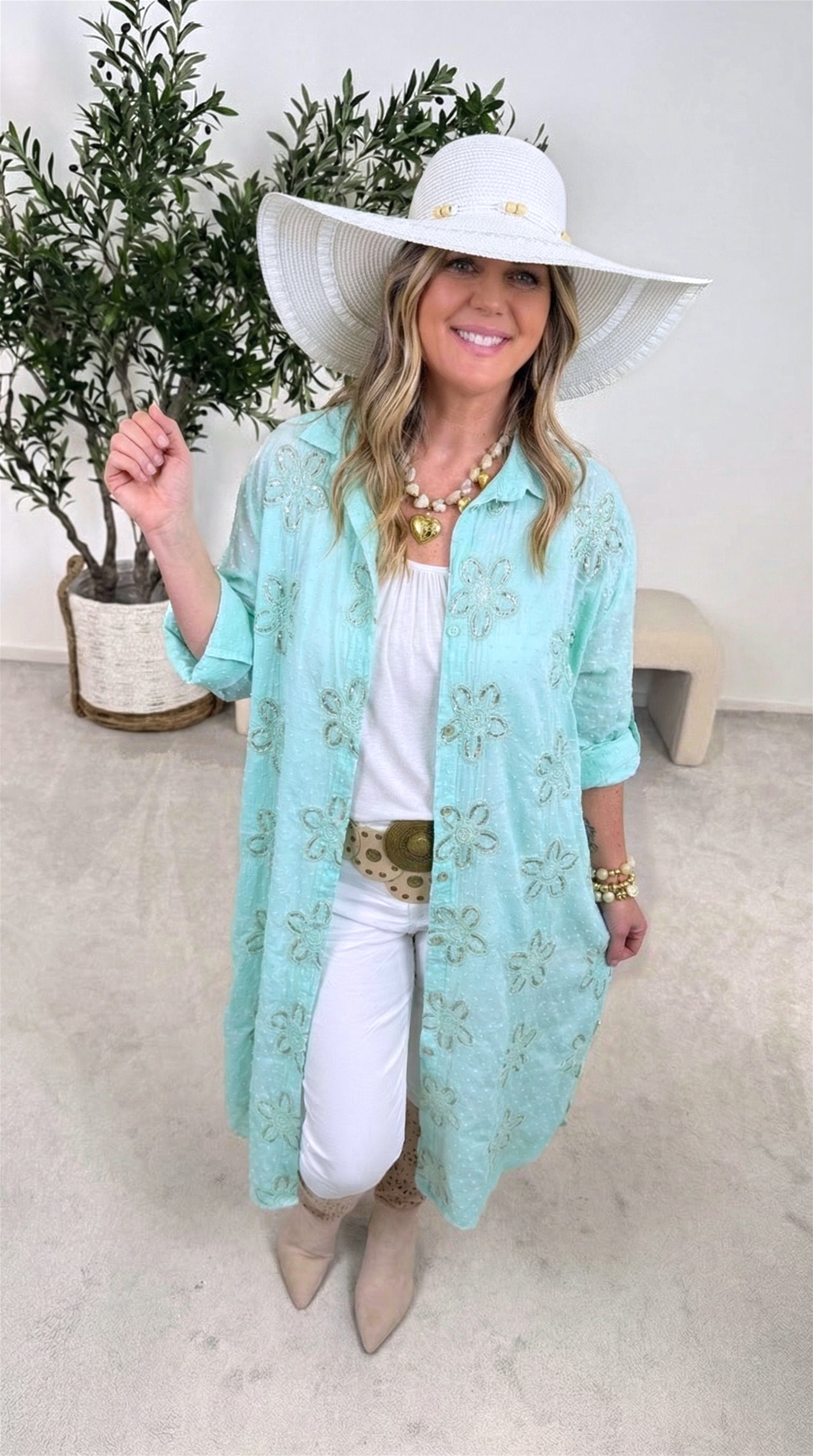 Blusenkleid Magic Blossom *Türkis*