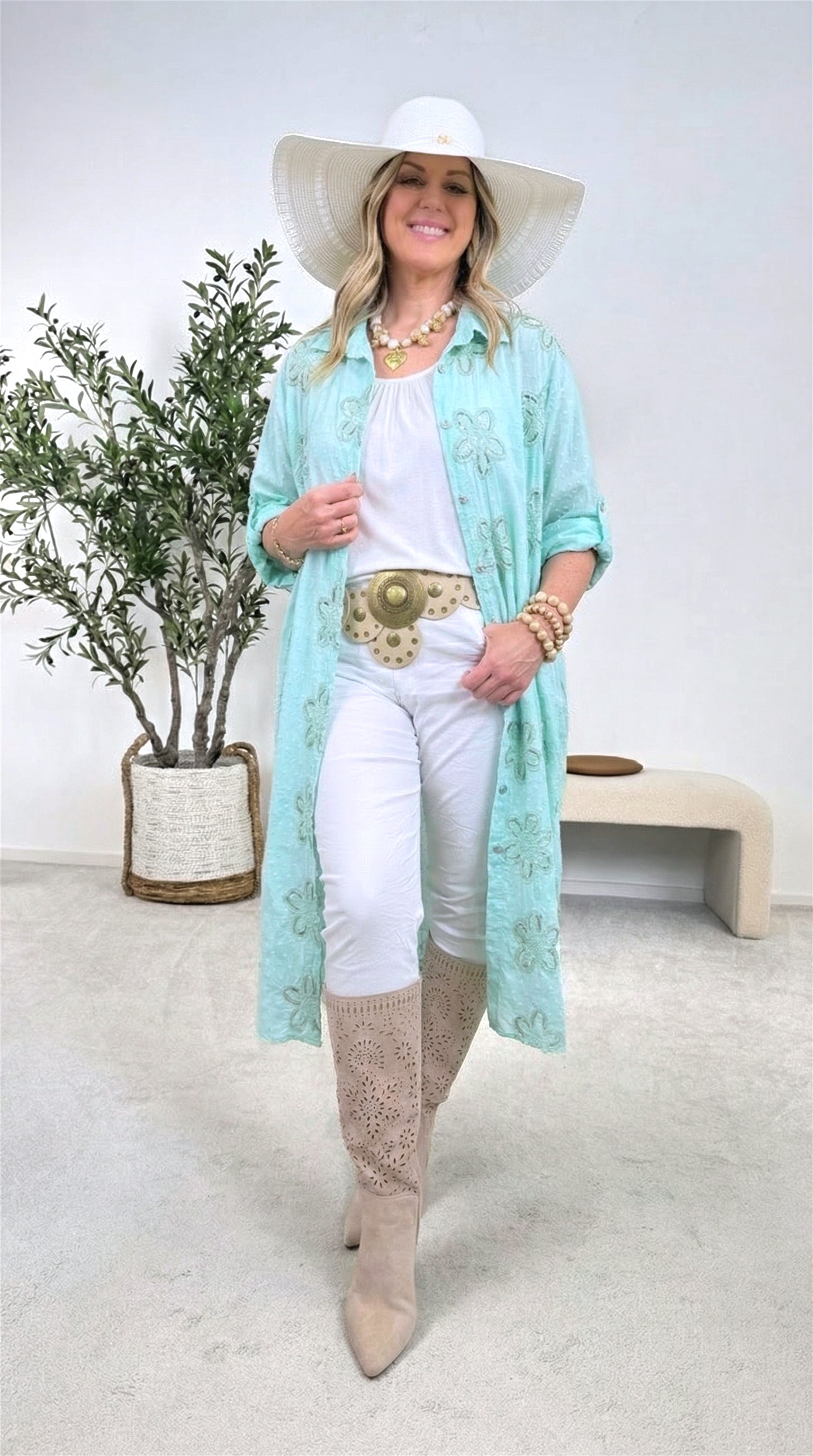 Blusenkleid Magic Blossom *Türkis*