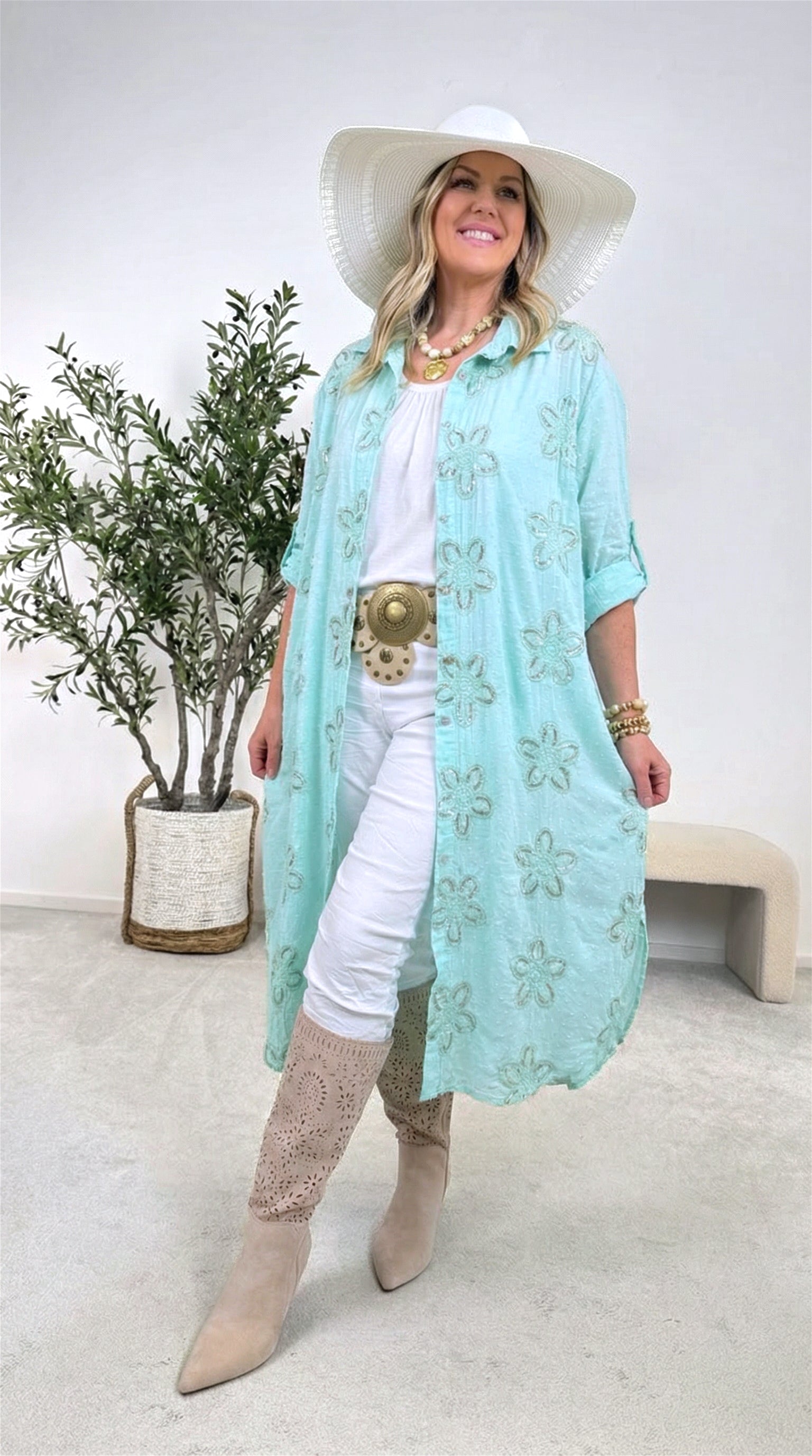 Blusenkleid Magic Blossom *Türkis*