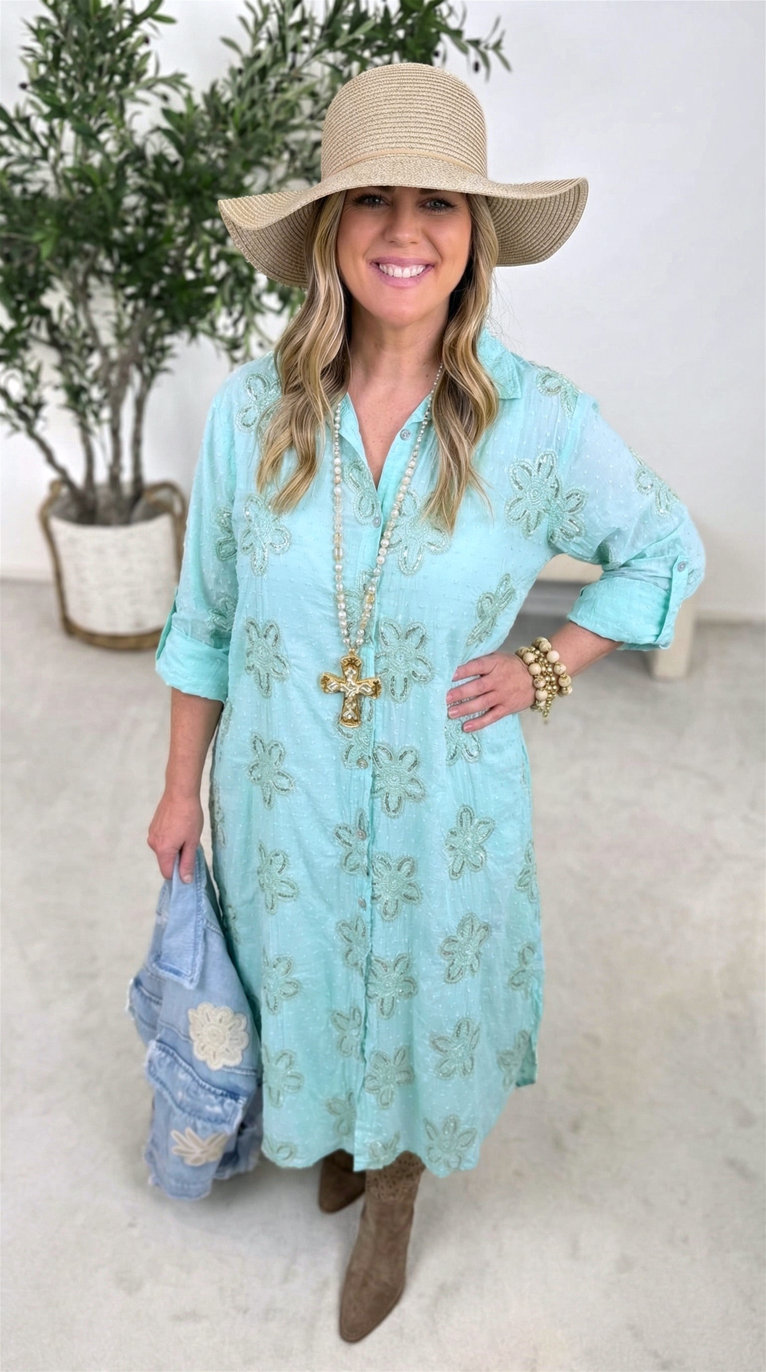 Blusenkleid Magic Blossom *Türkis*