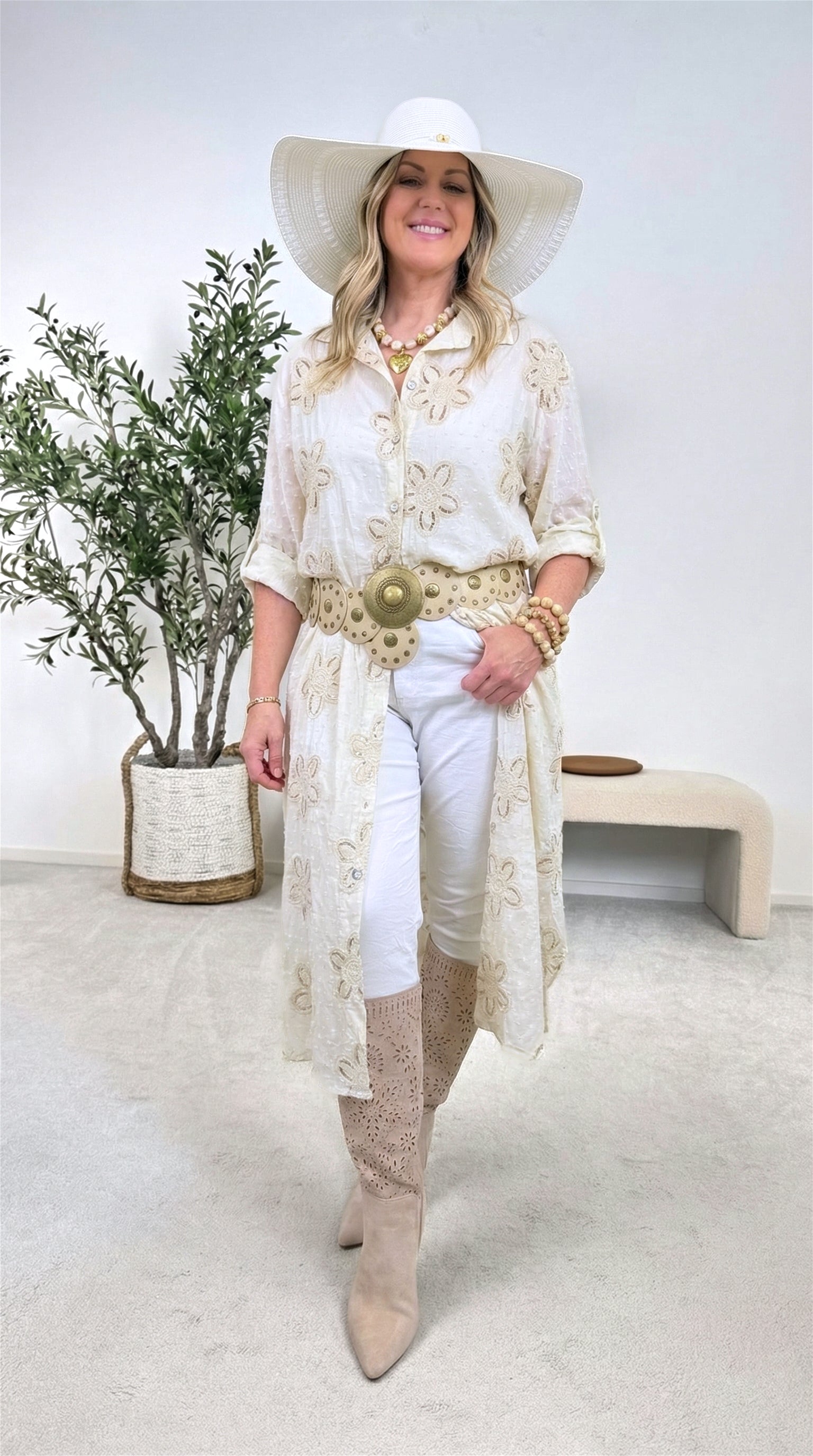 Blusenkleid Magic Blossom *Creme*