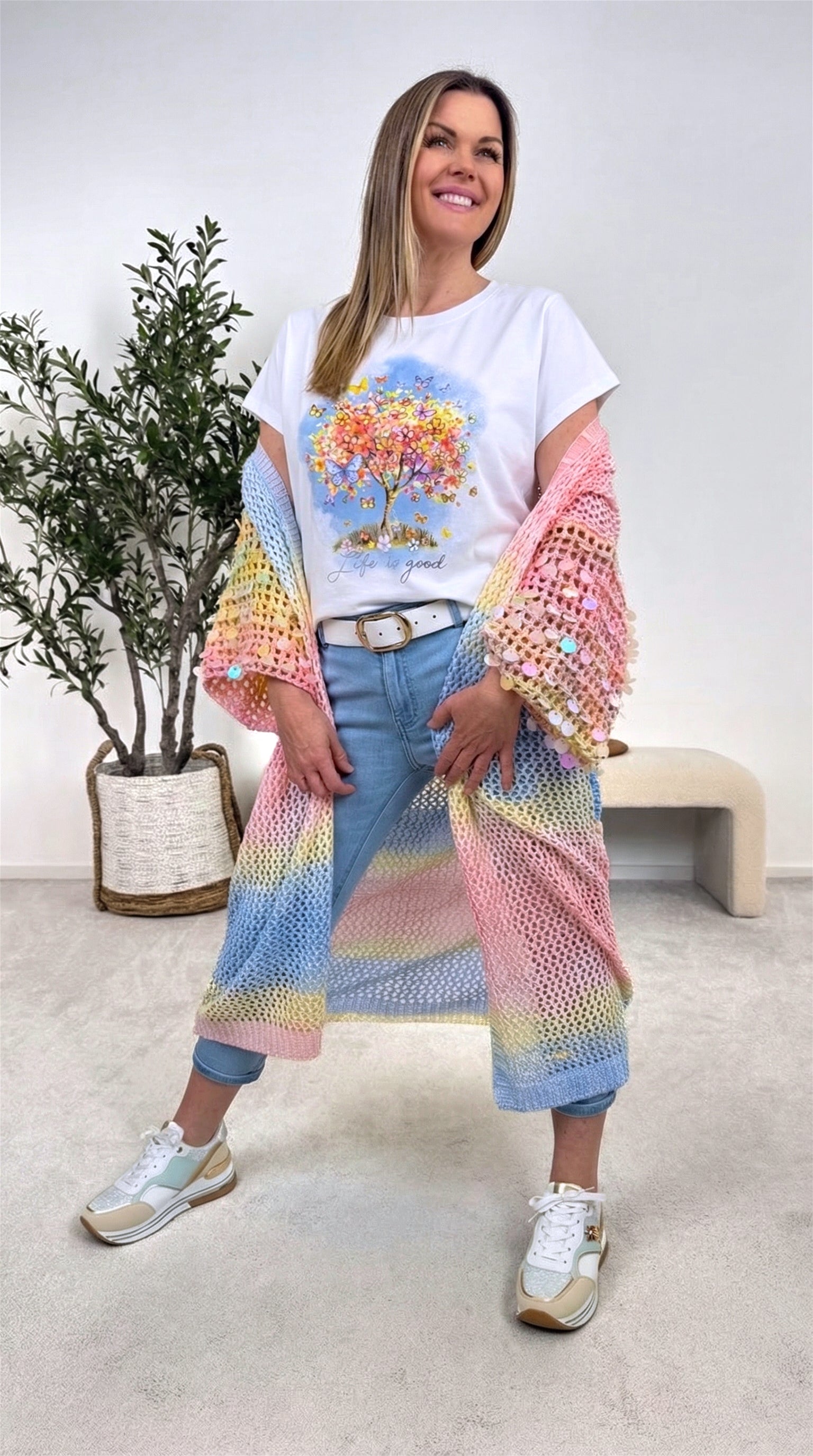 T-Shirt Blooming Butterfly *Blau*