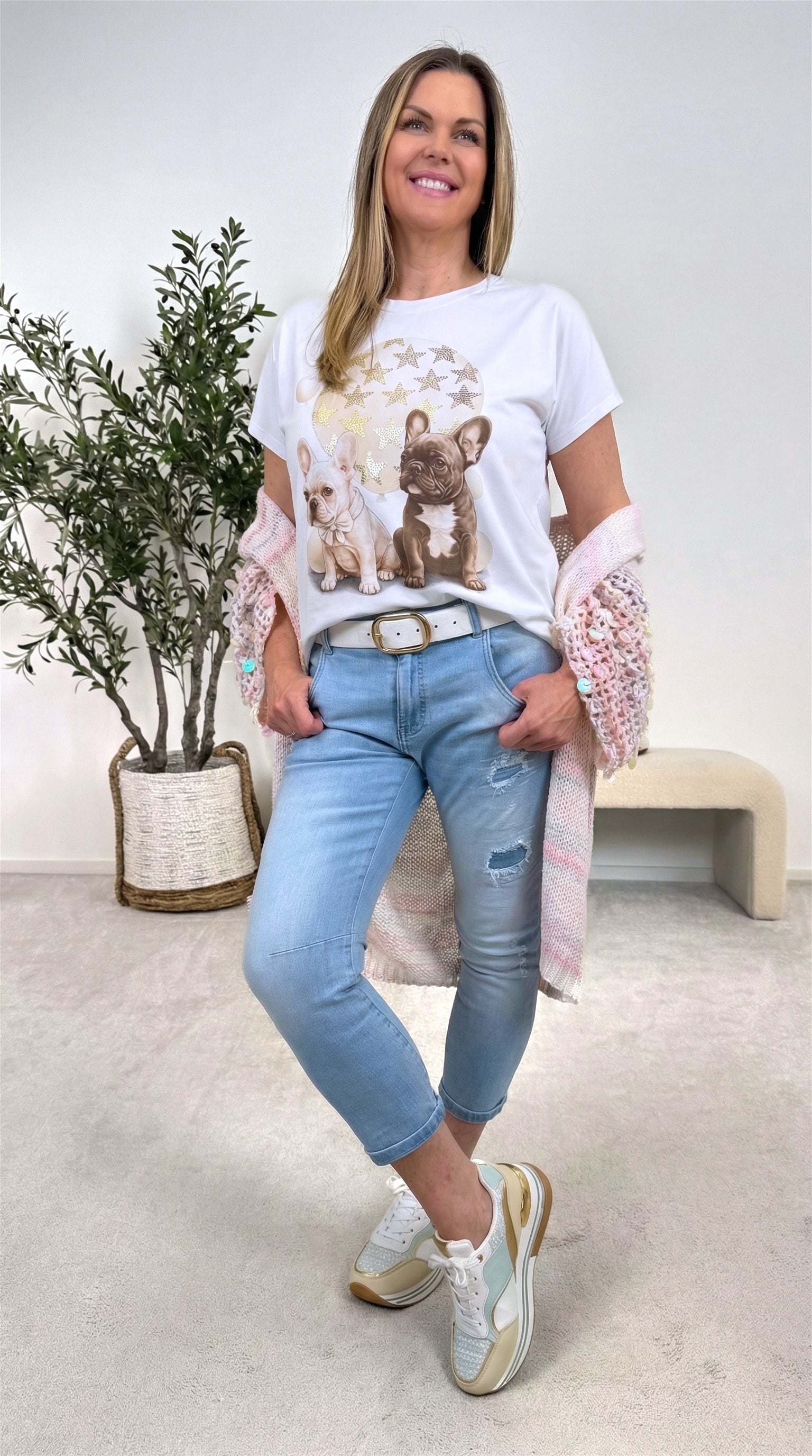T-Shirt Cute Dog *Beige*