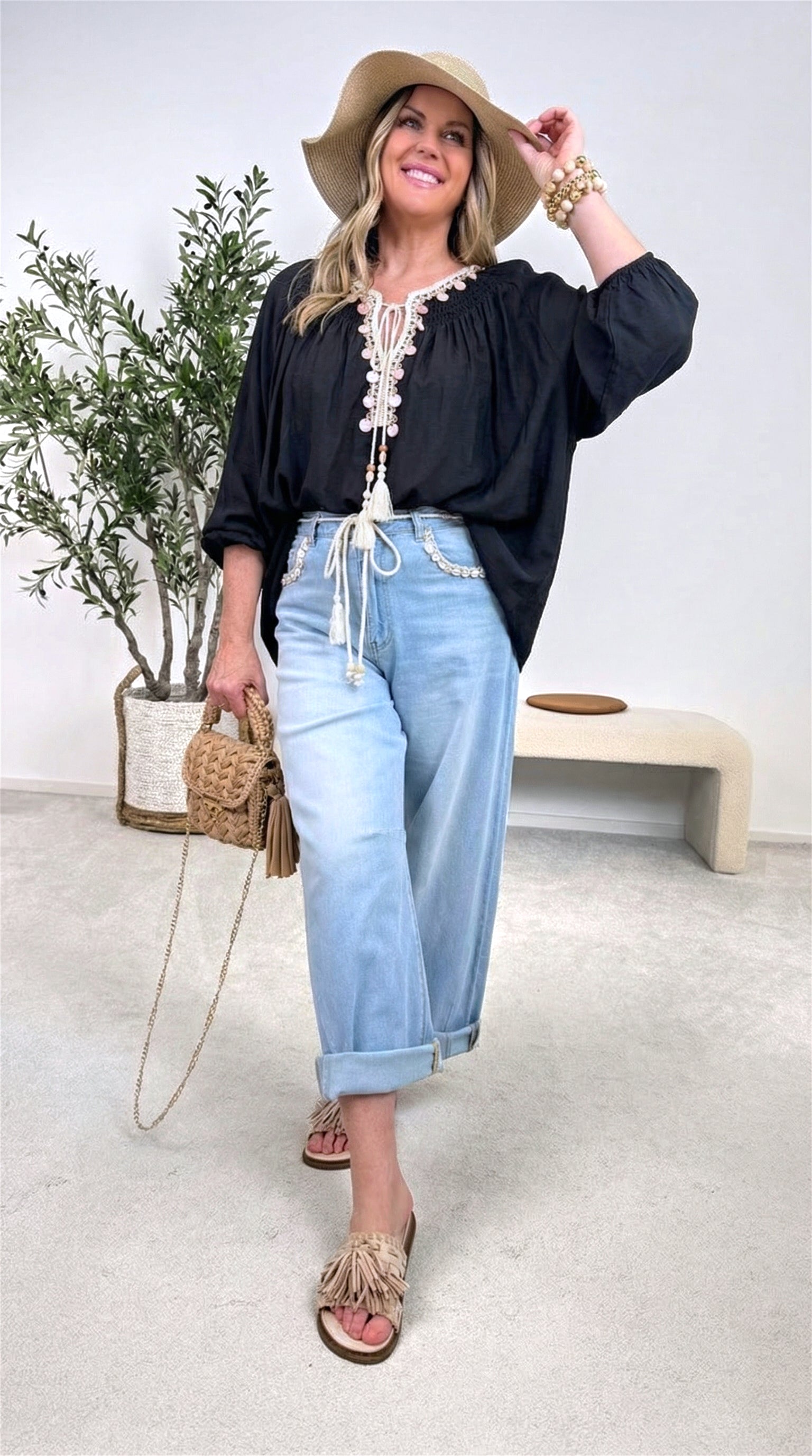 Blusenshirt Bali Harmony *Schwarz* (lieferbar ab 23.3.26)