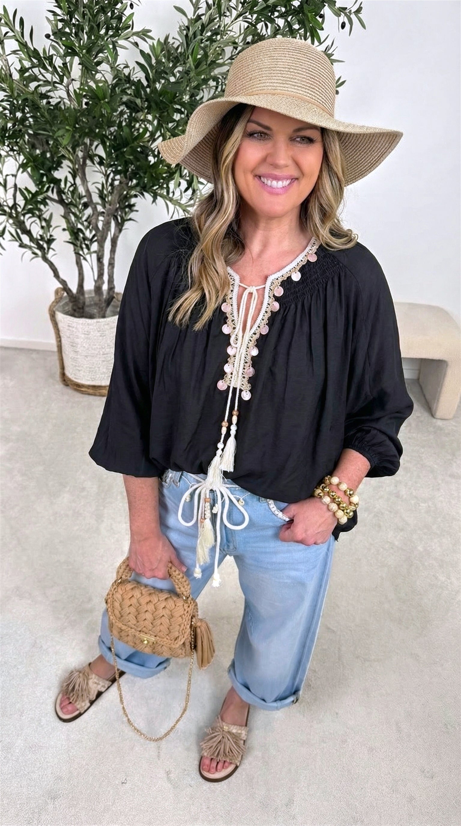 Blusenshirt Bali Harmony *Schwarz* (lieferbar ab 23.3.26)