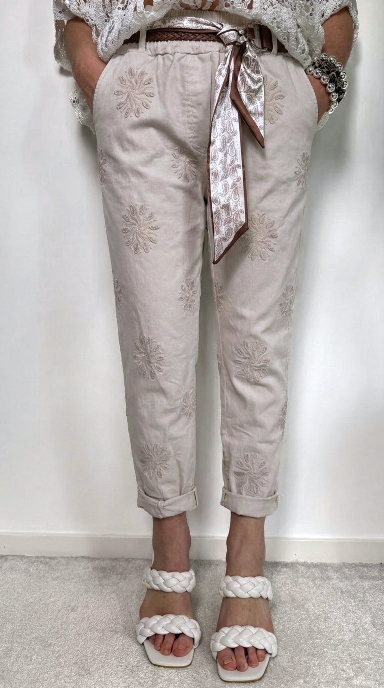 Jogpants BOHO Flower *Beige*