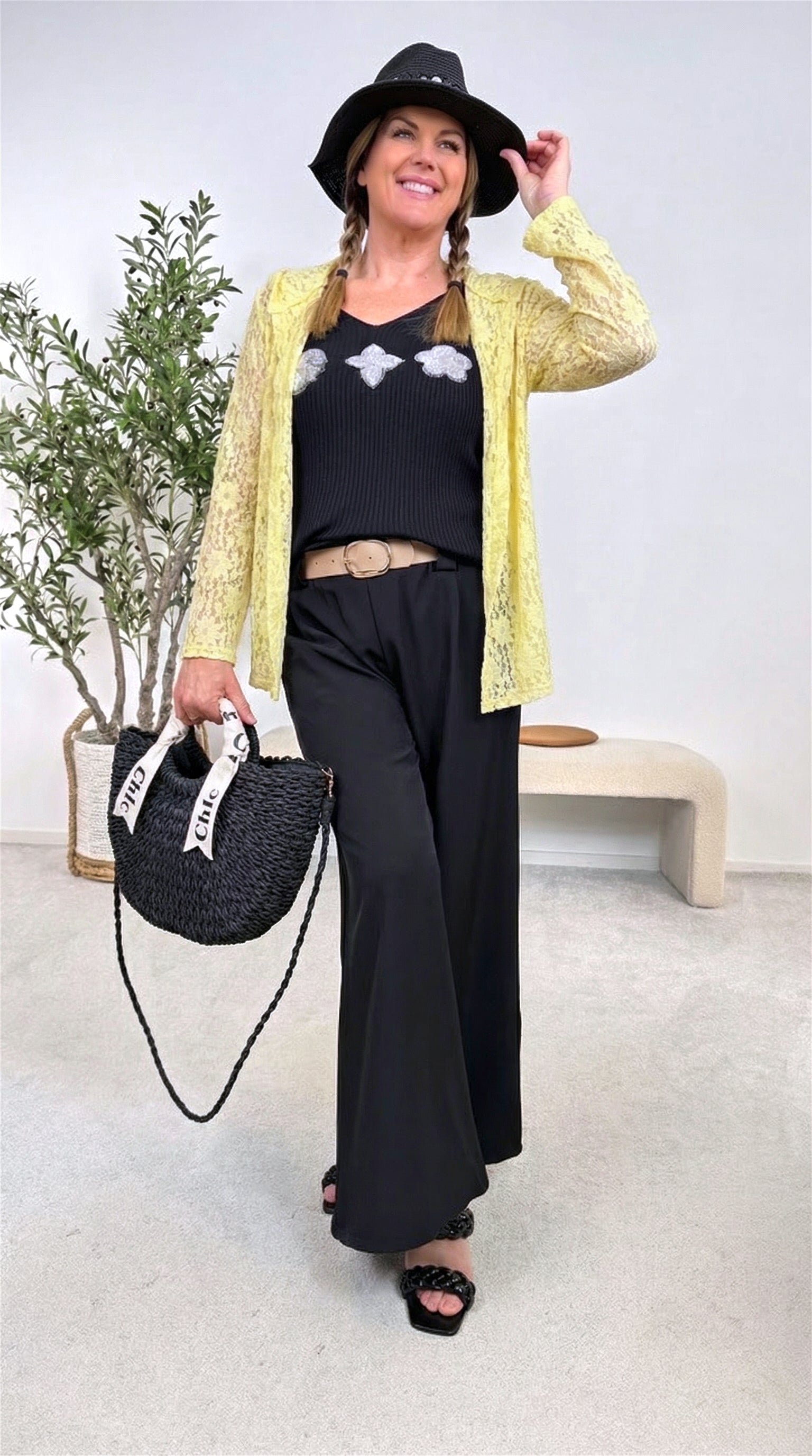 Spitzen-Cardigan Mystic Lace *Gelb*