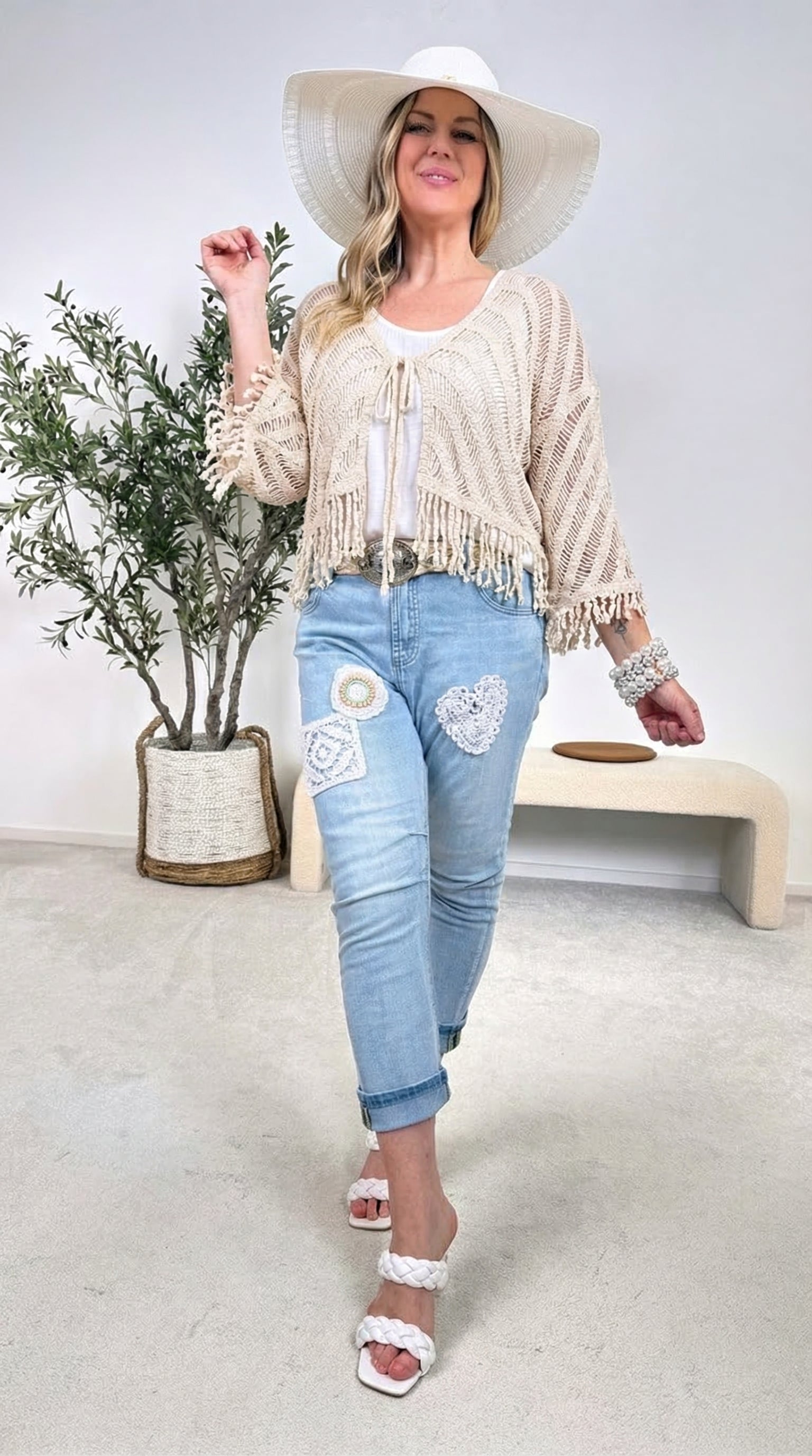 Häkel-Cardigan Bali Sunset *Beige*