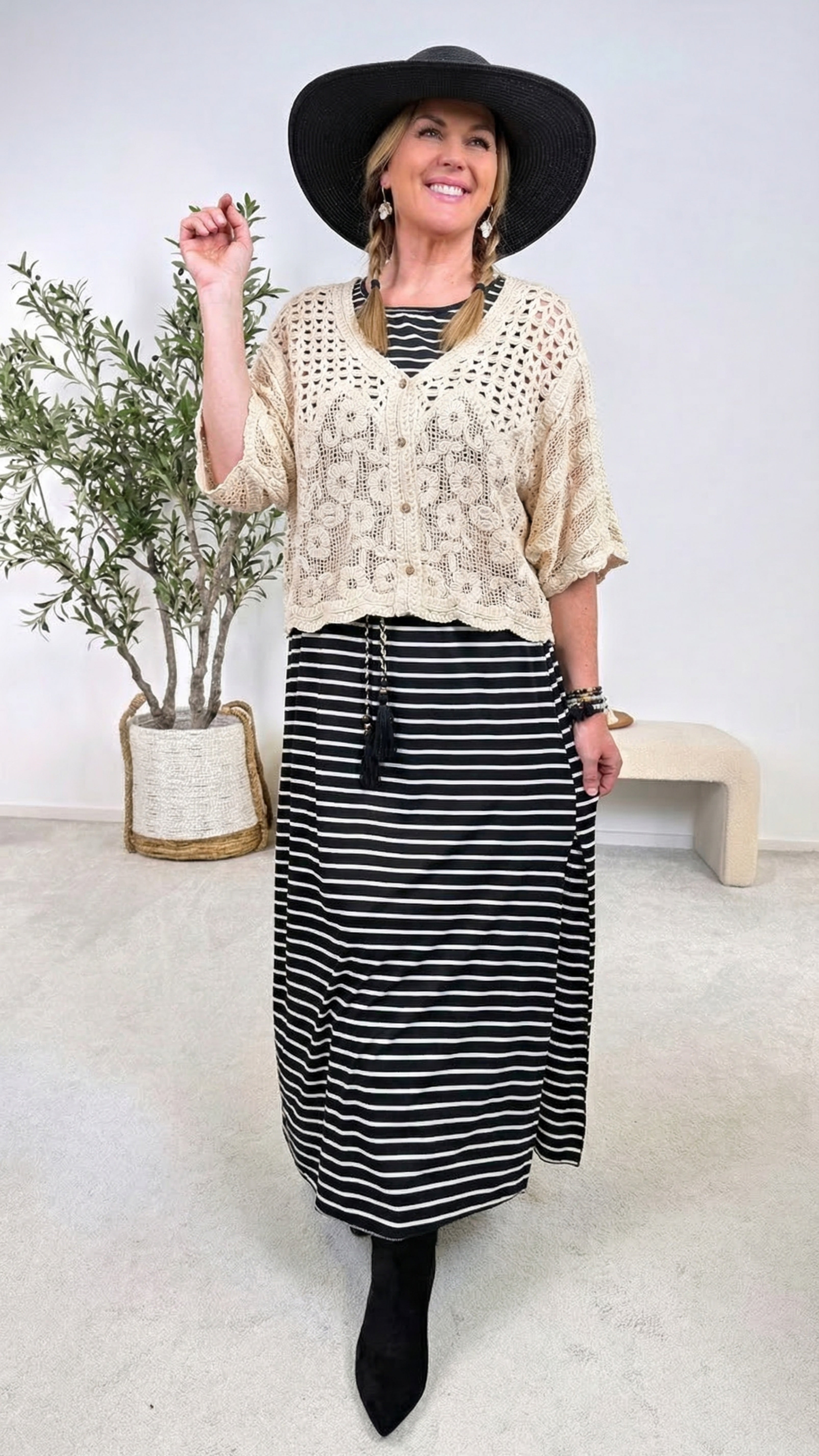 Häkel-Cardigan Nomad Chic *Beige*