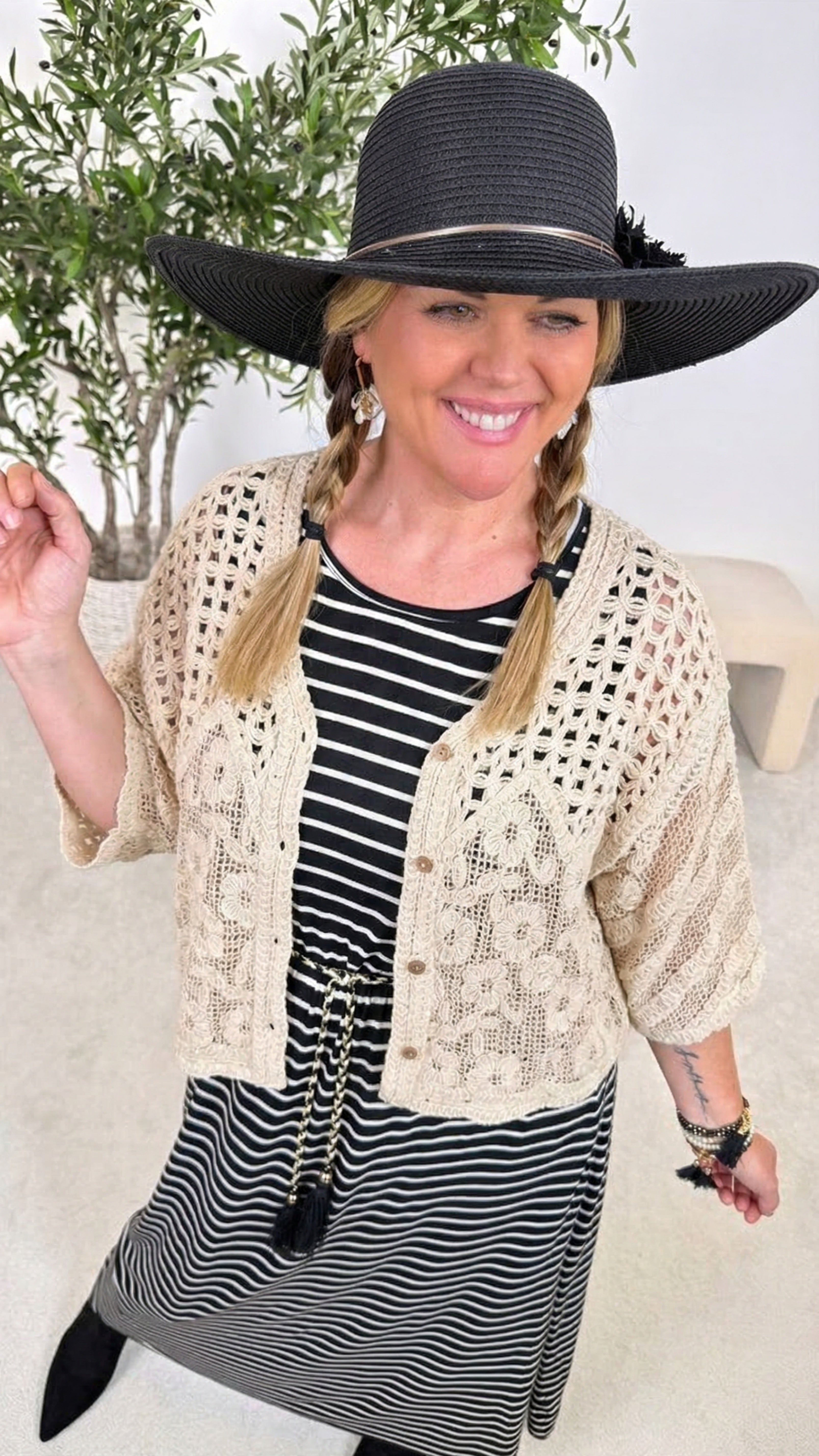 Häkel-Cardigan Nomad Chic *Beige*