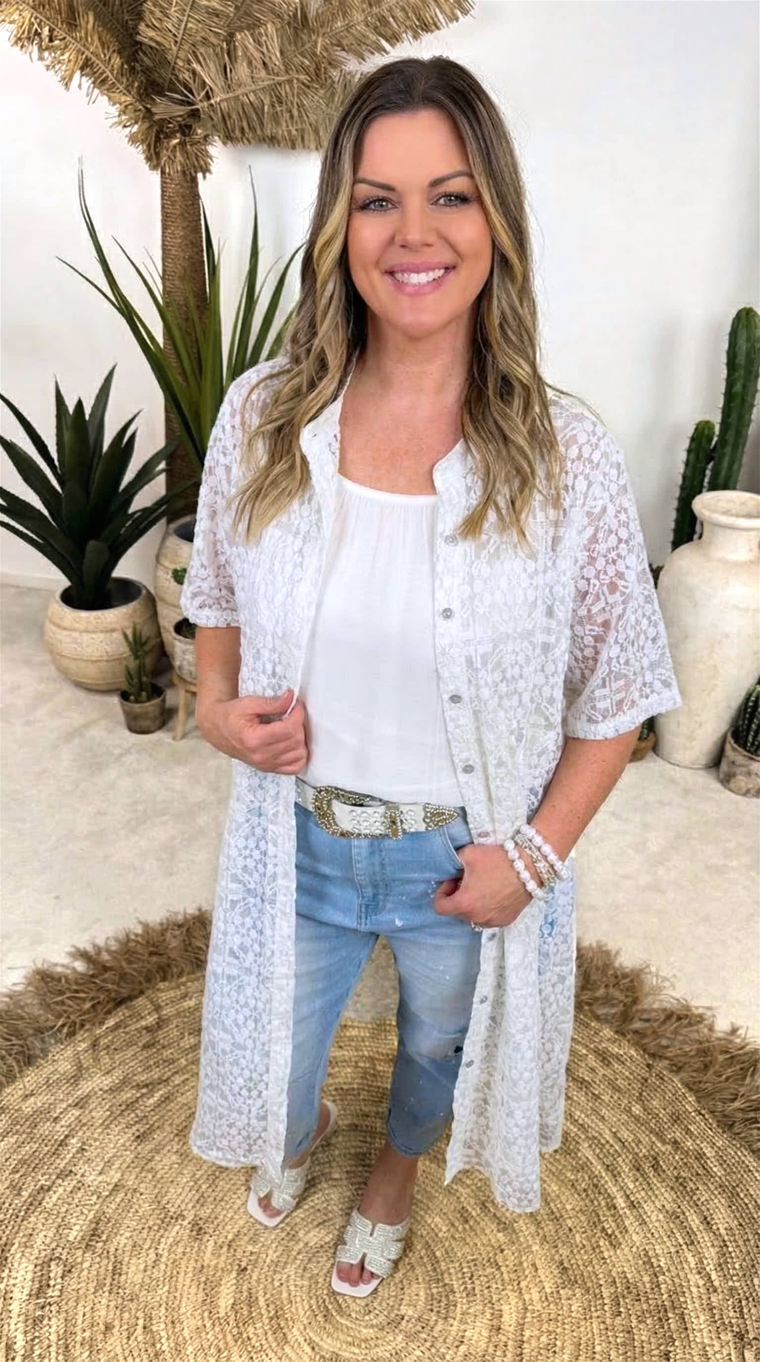 Spitzenbluse Paris Lace (kurz) *Weiß*