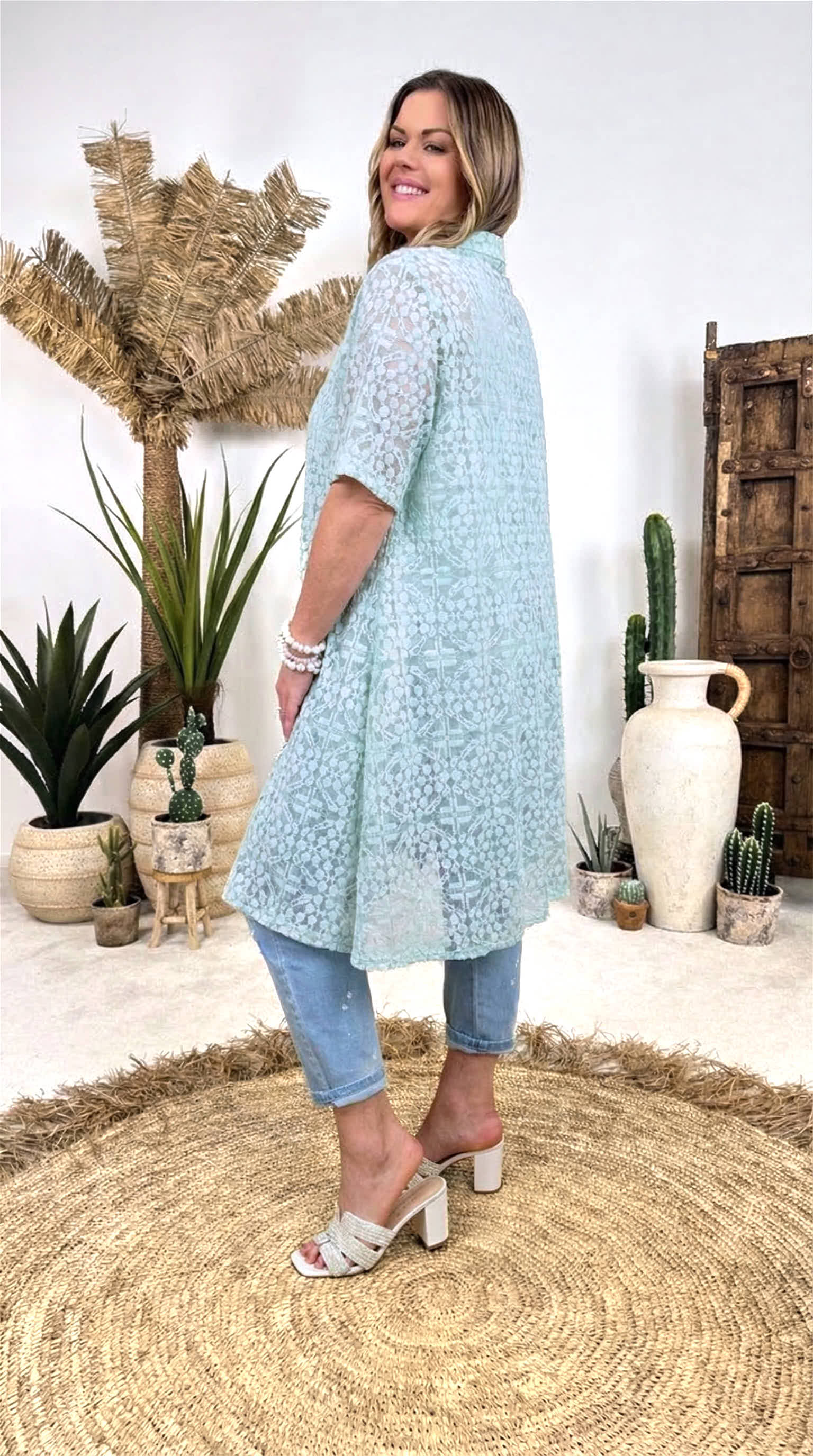 Spitzenbluse Paris Lace (kurz) *Mint*