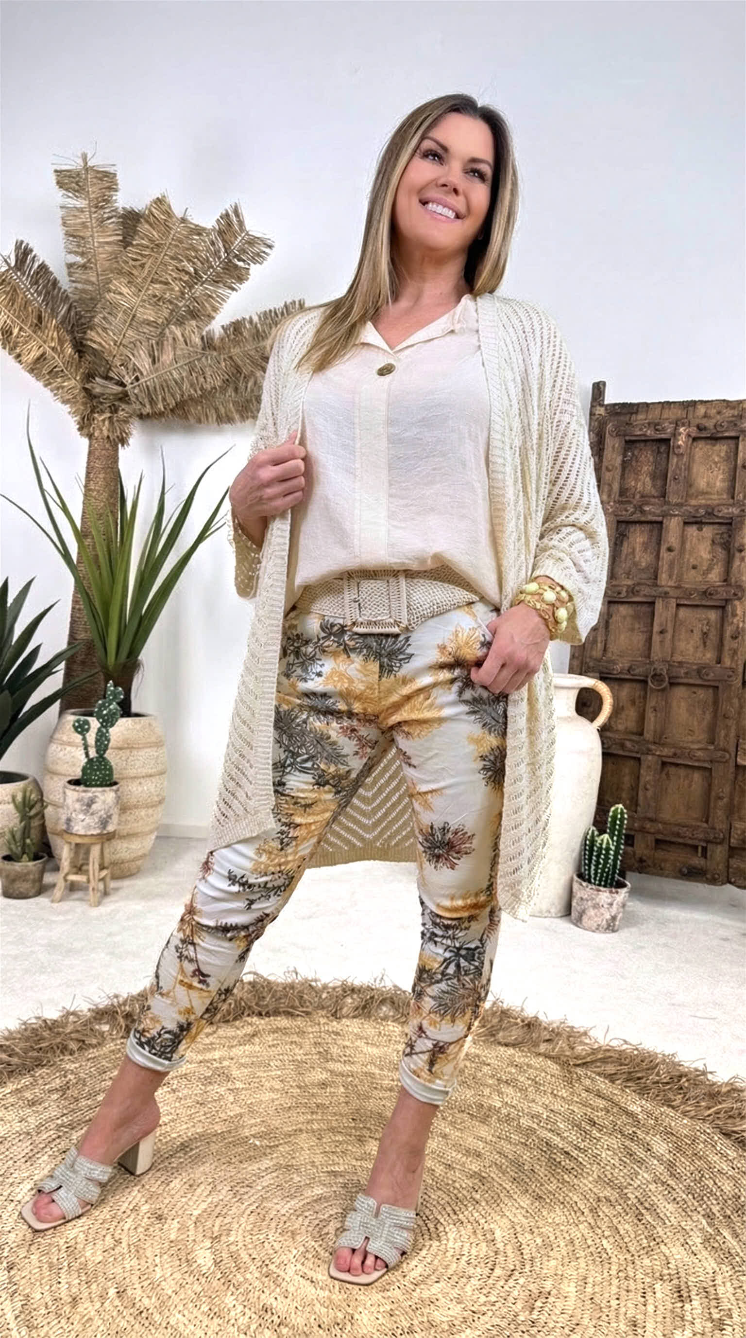 Netz Strickjacke Golden Hour *Vanille*