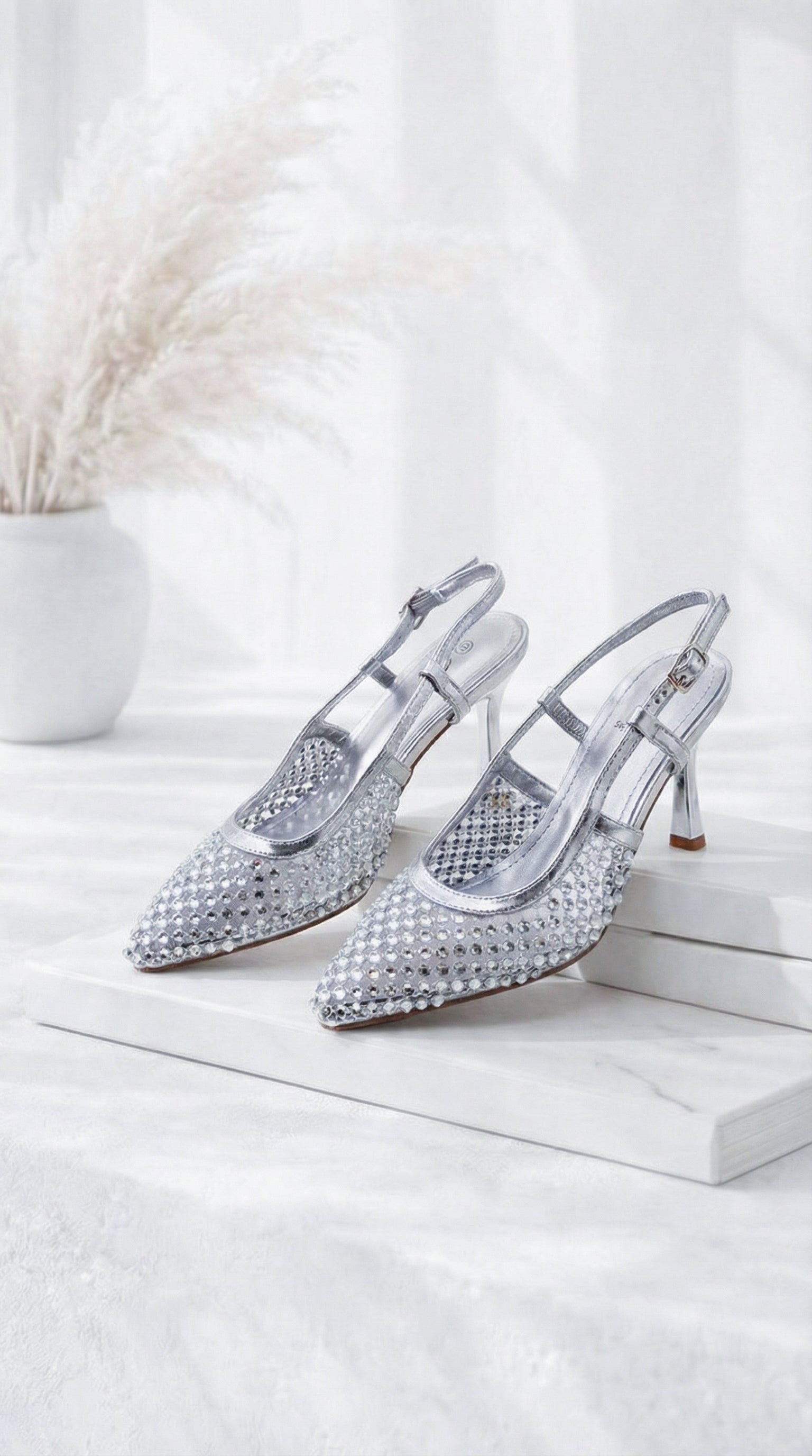 Absatzsandale Diamond Step *Silber*