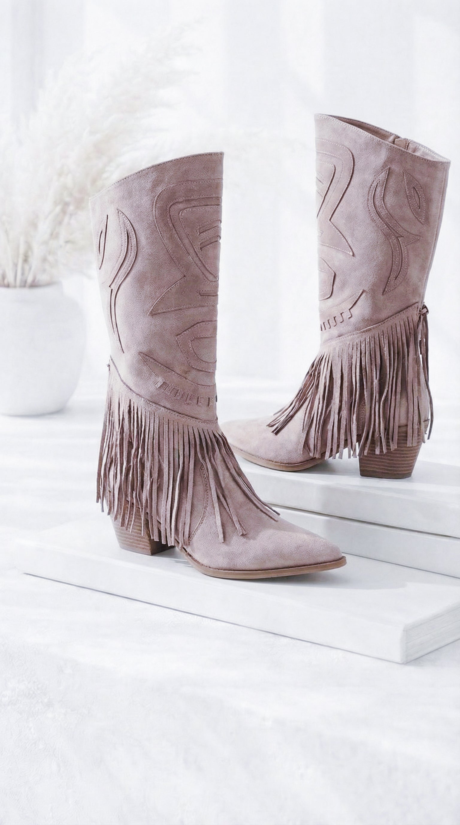 Stiefel Tribal Fringe *Beige*