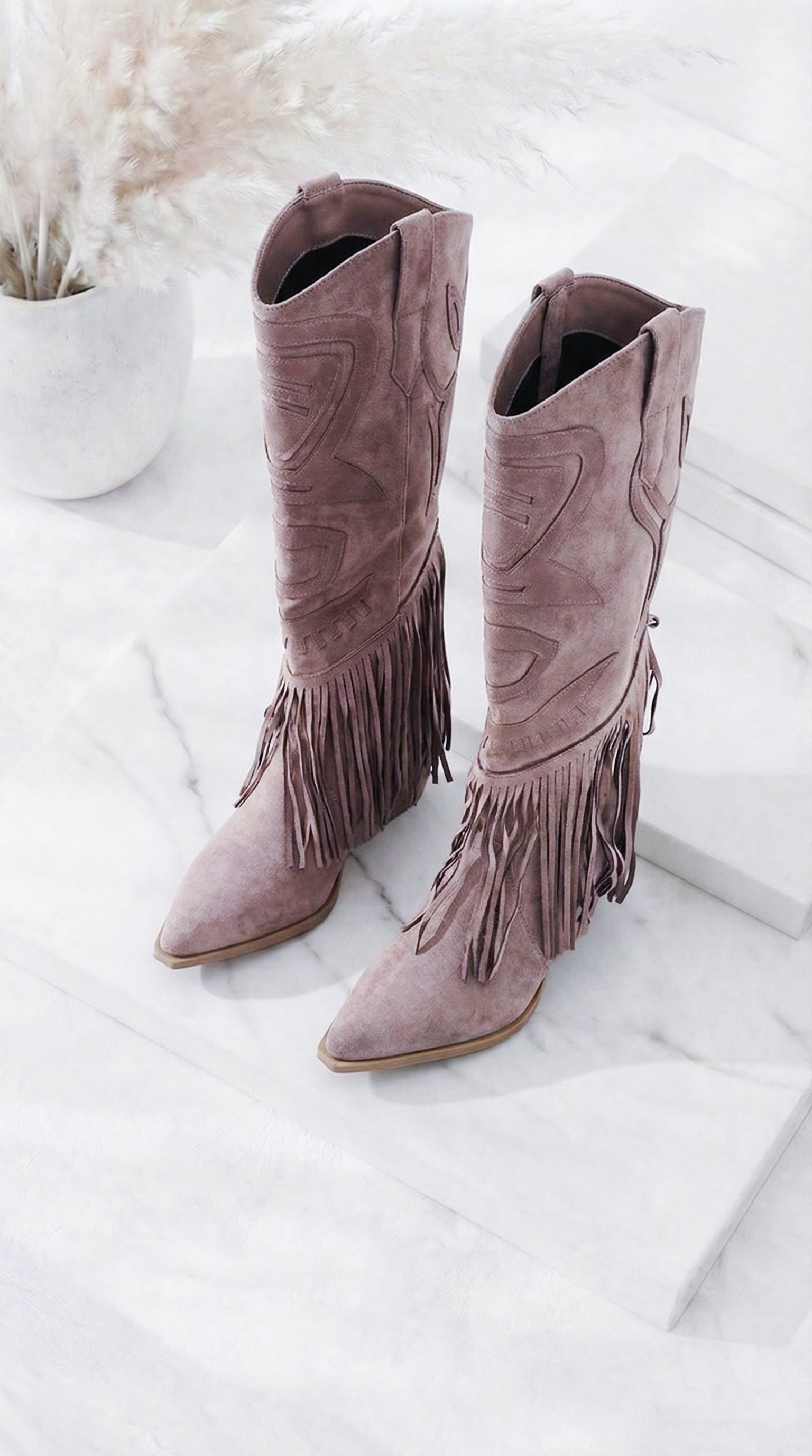 Stiefel Tribal Fringe *Beige*