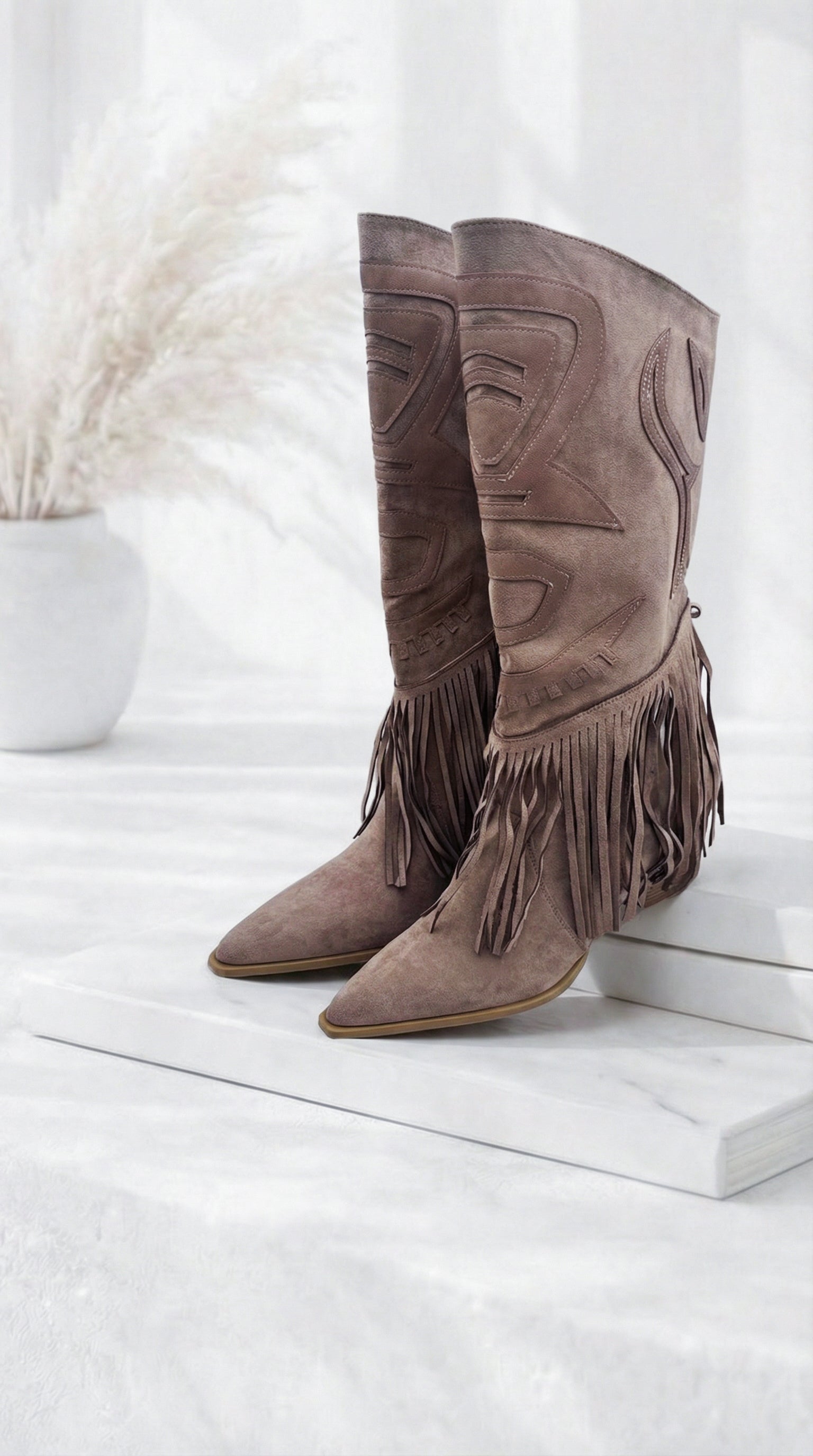 Stiefel Tribal Fringe *Taupe*