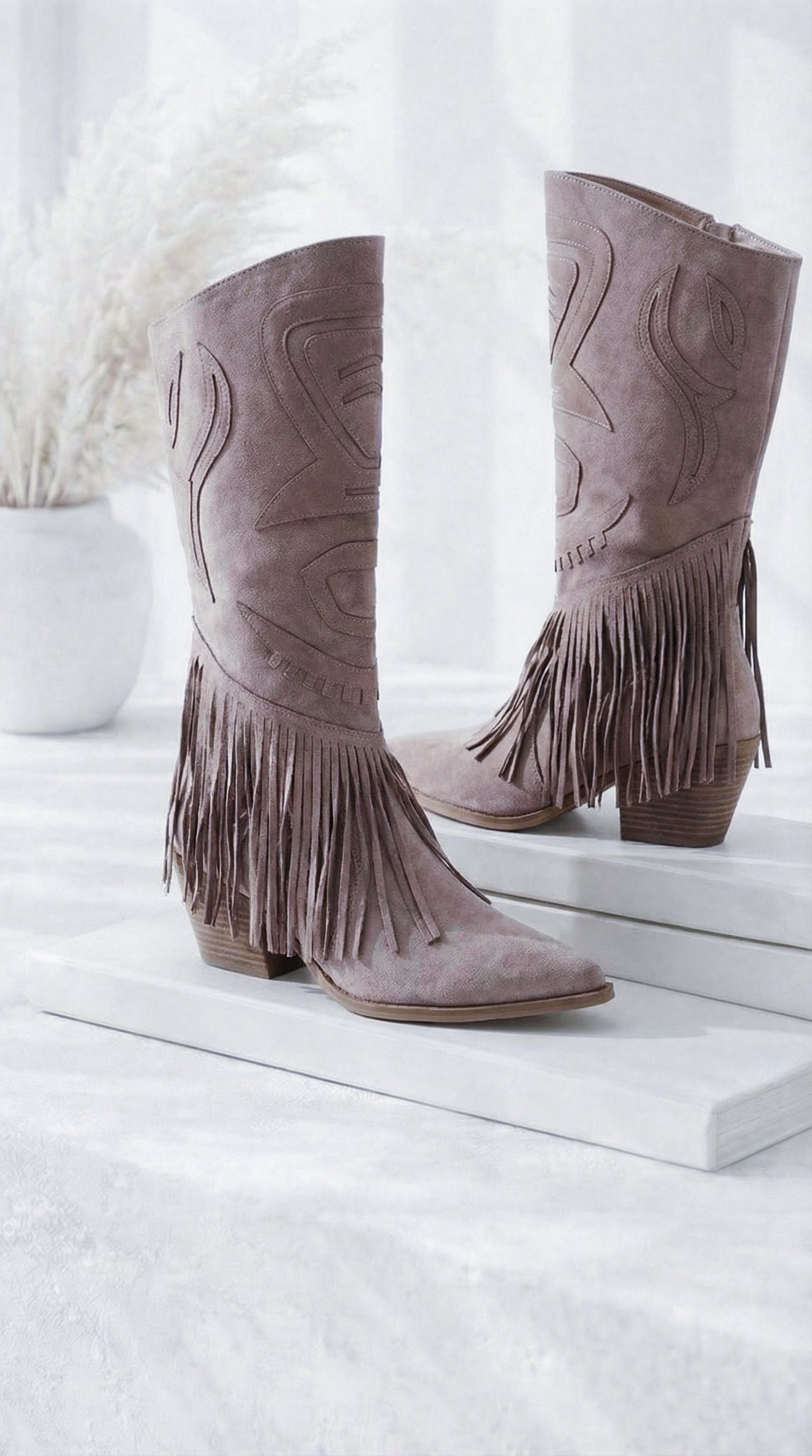 Stiefel Tribal Fringe *Taupe*