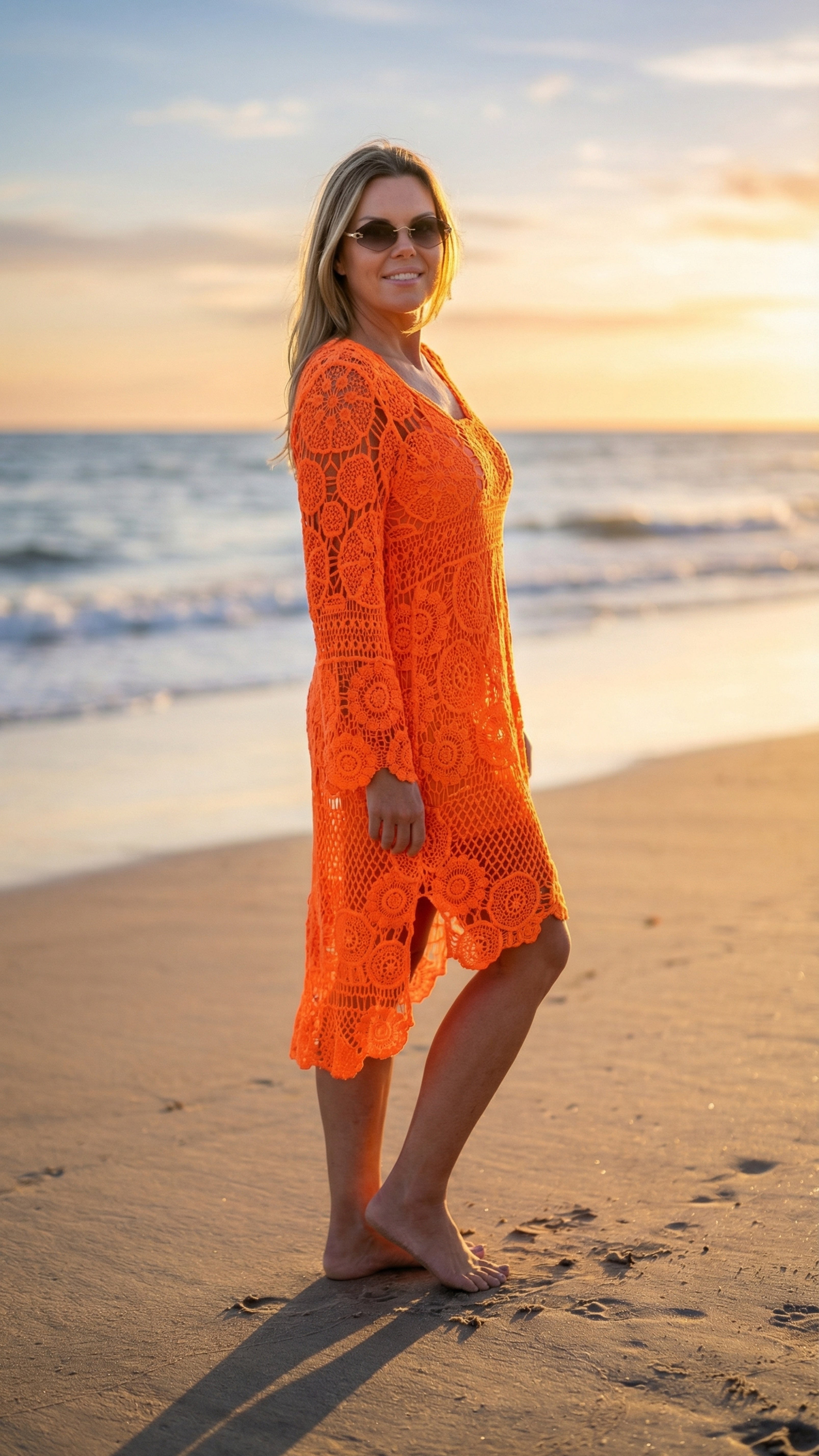 Häkelkleid Beach Goddess *Neon Orange*