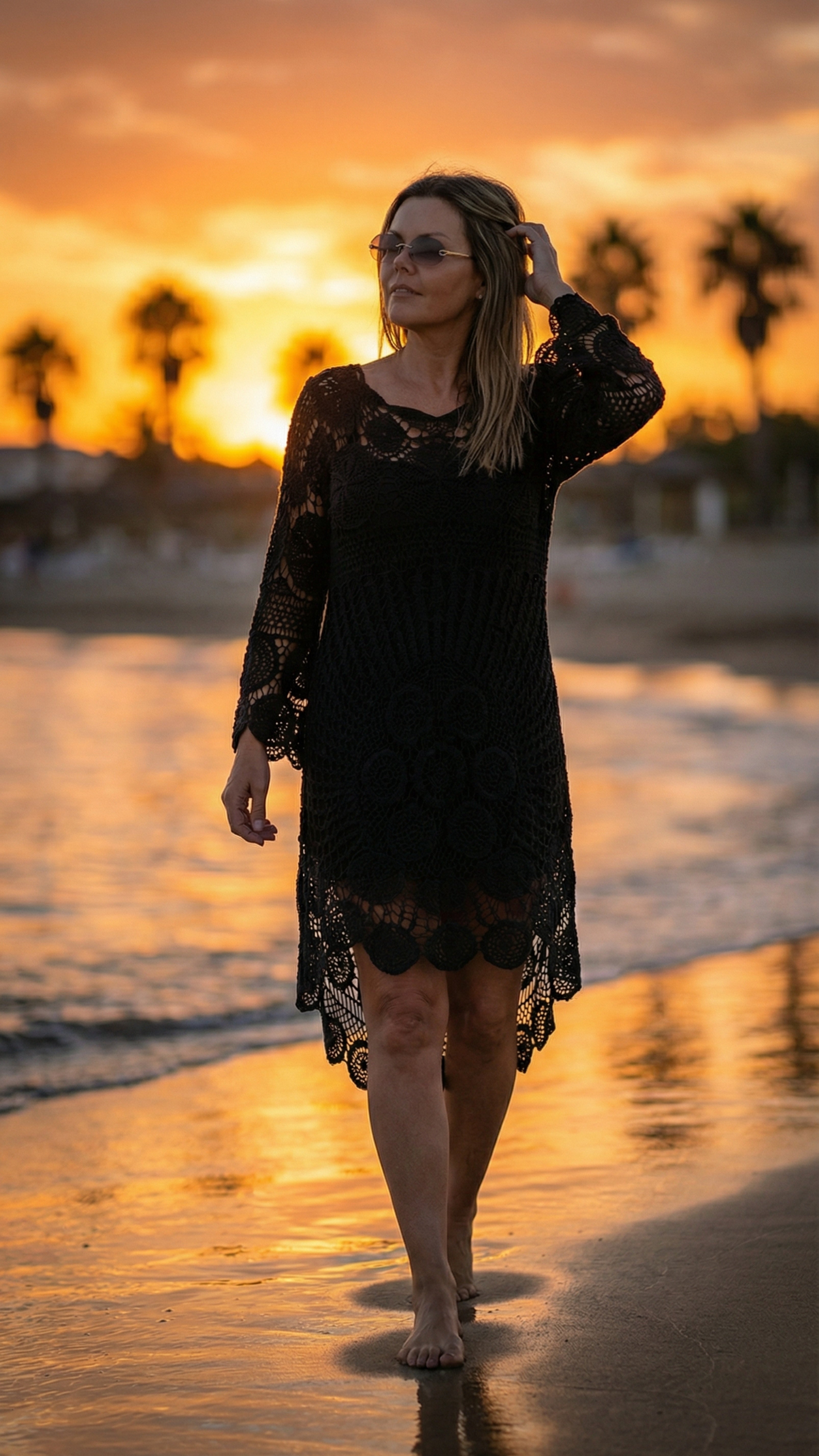 Häkelkleid Beach Goddess *Schwarz*