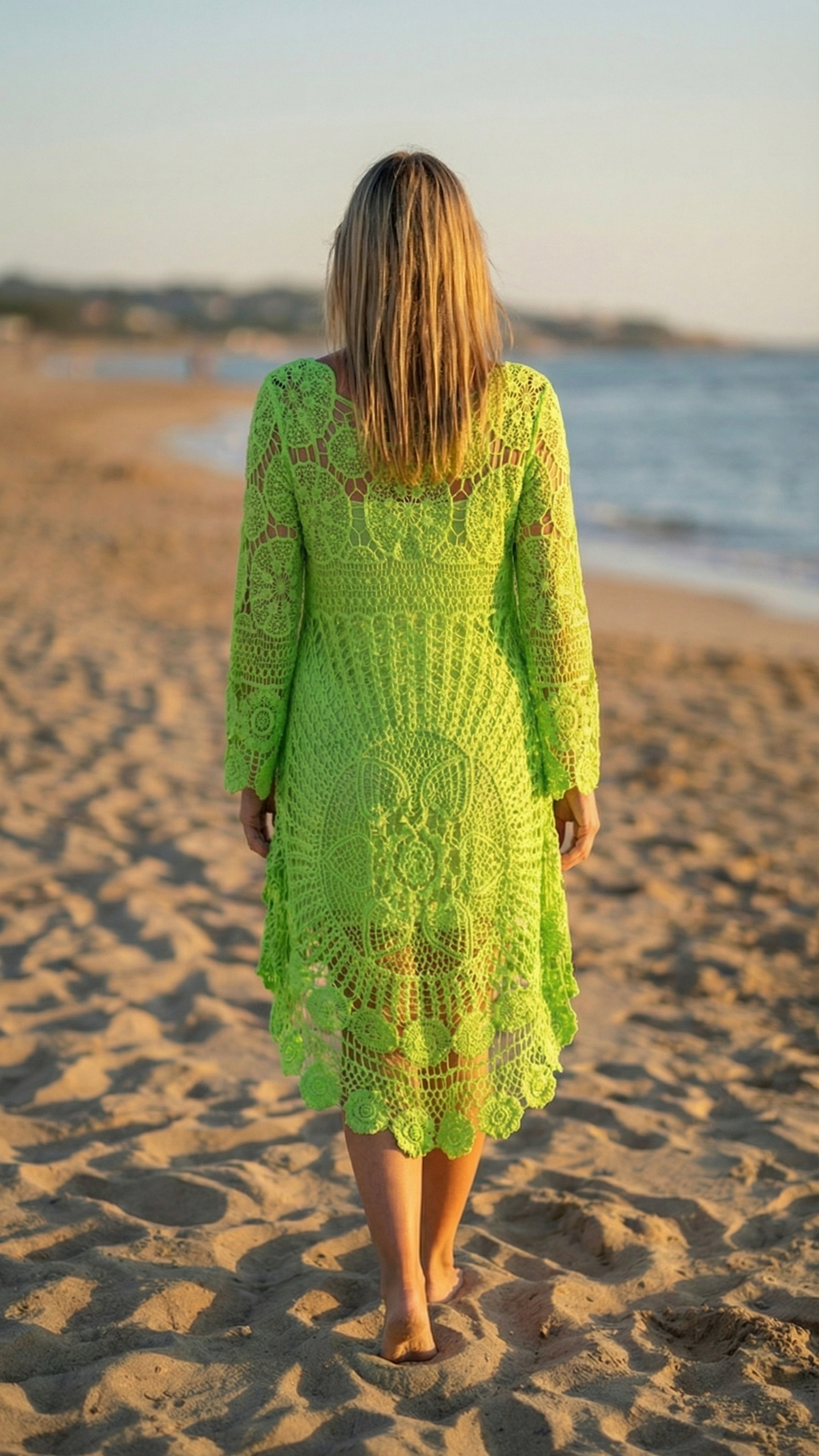 Häkelkleid Beach Goddess *Neon Grün*
