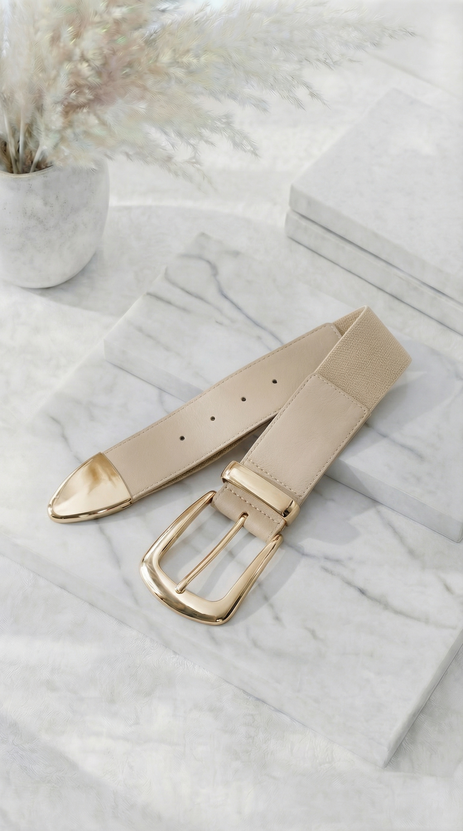 Gürtel Luxe Band *Taupe/Gold*