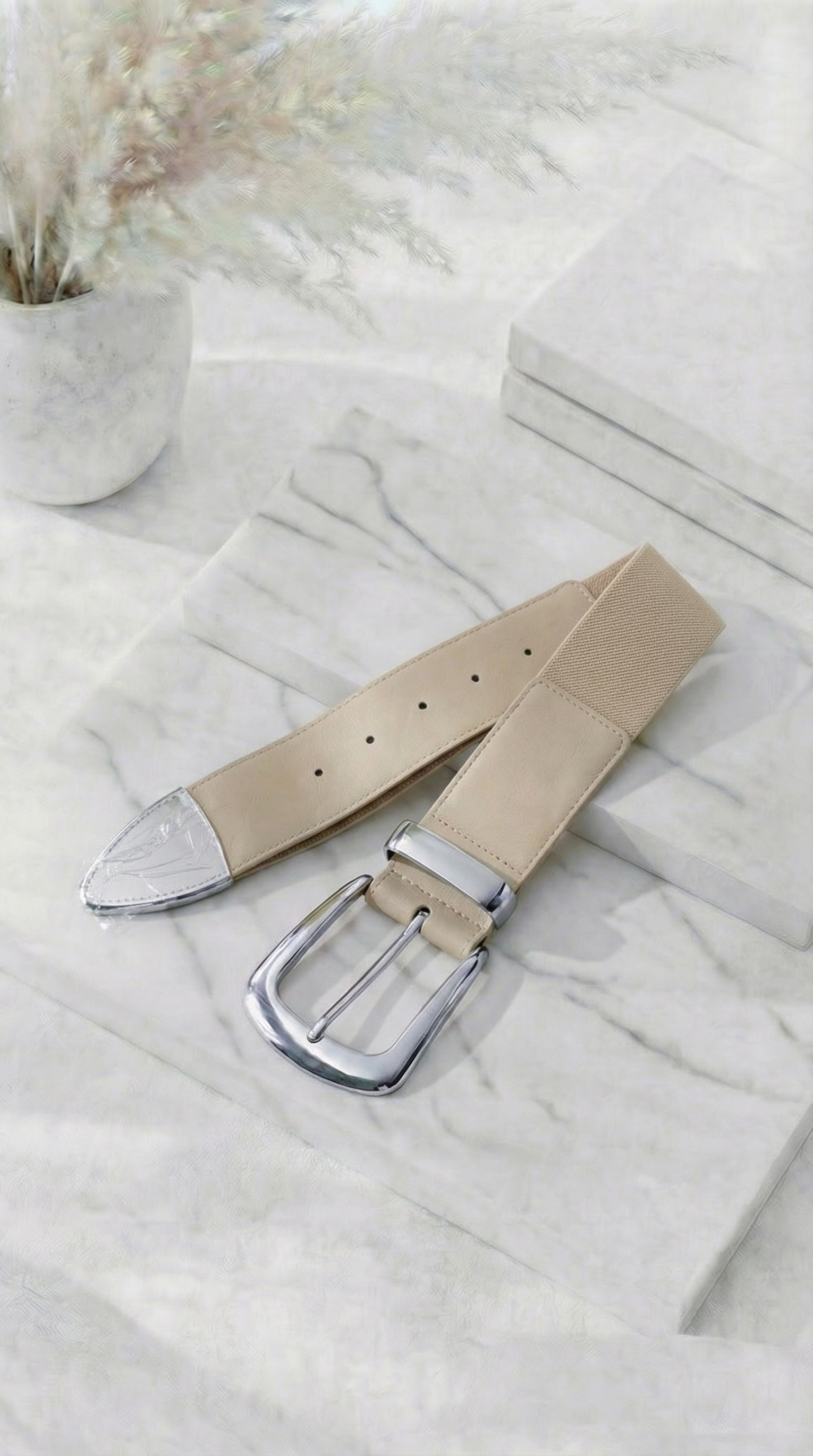 Gürtel Luxe Band *Taupe/Silber*