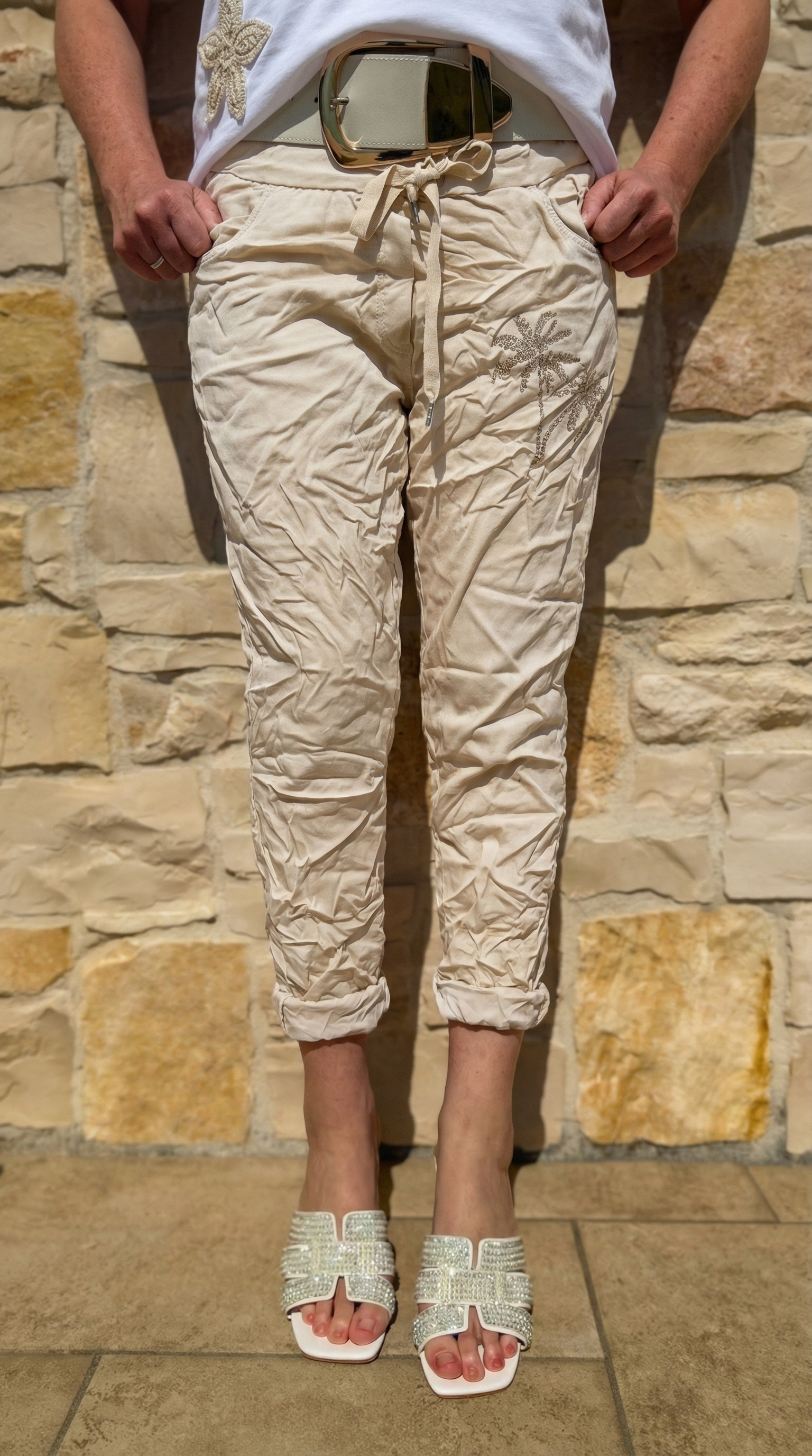 Jogpants Palm Chic *Beige*