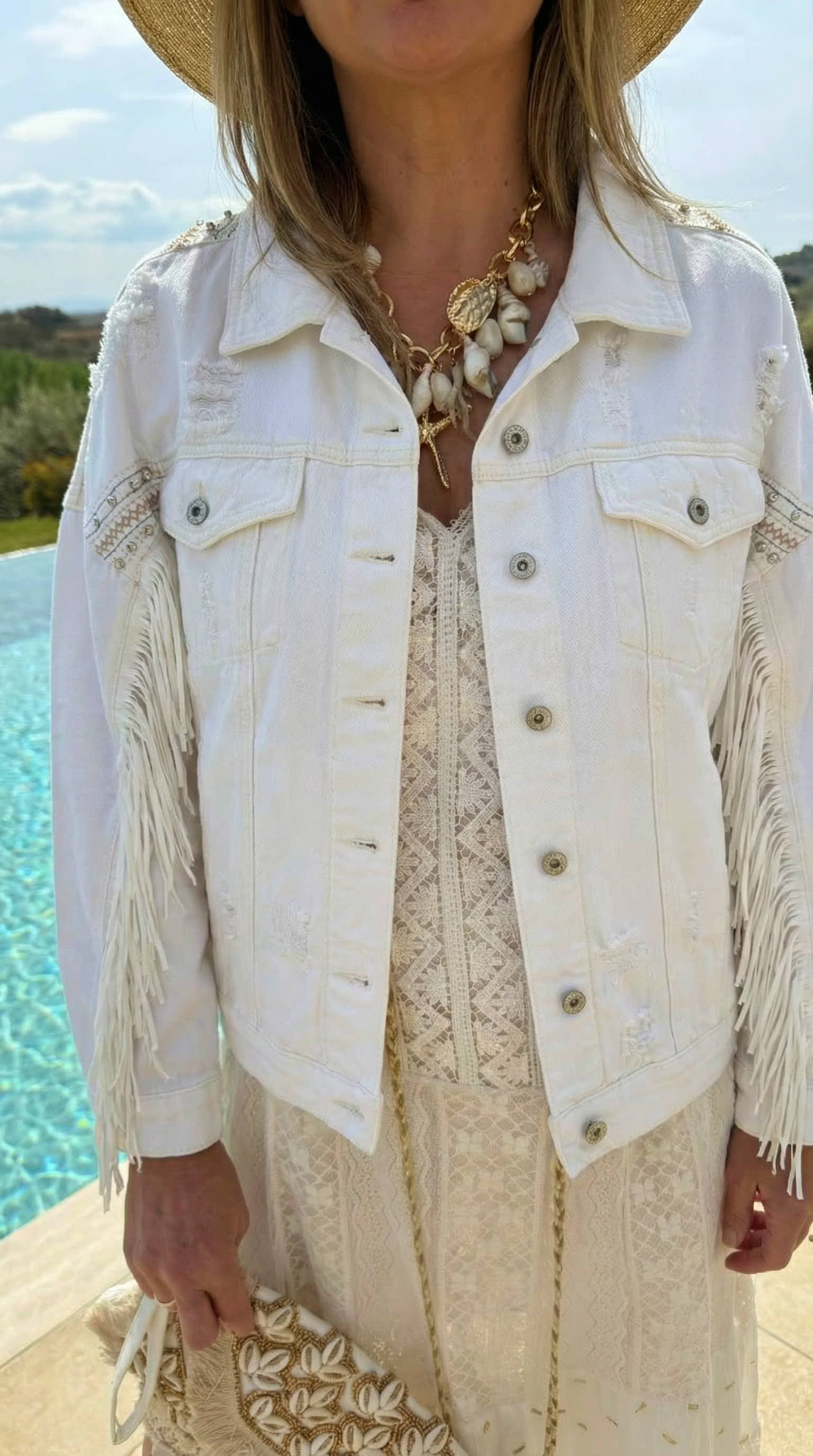 Jeansjacke Deluxe *Weiß*