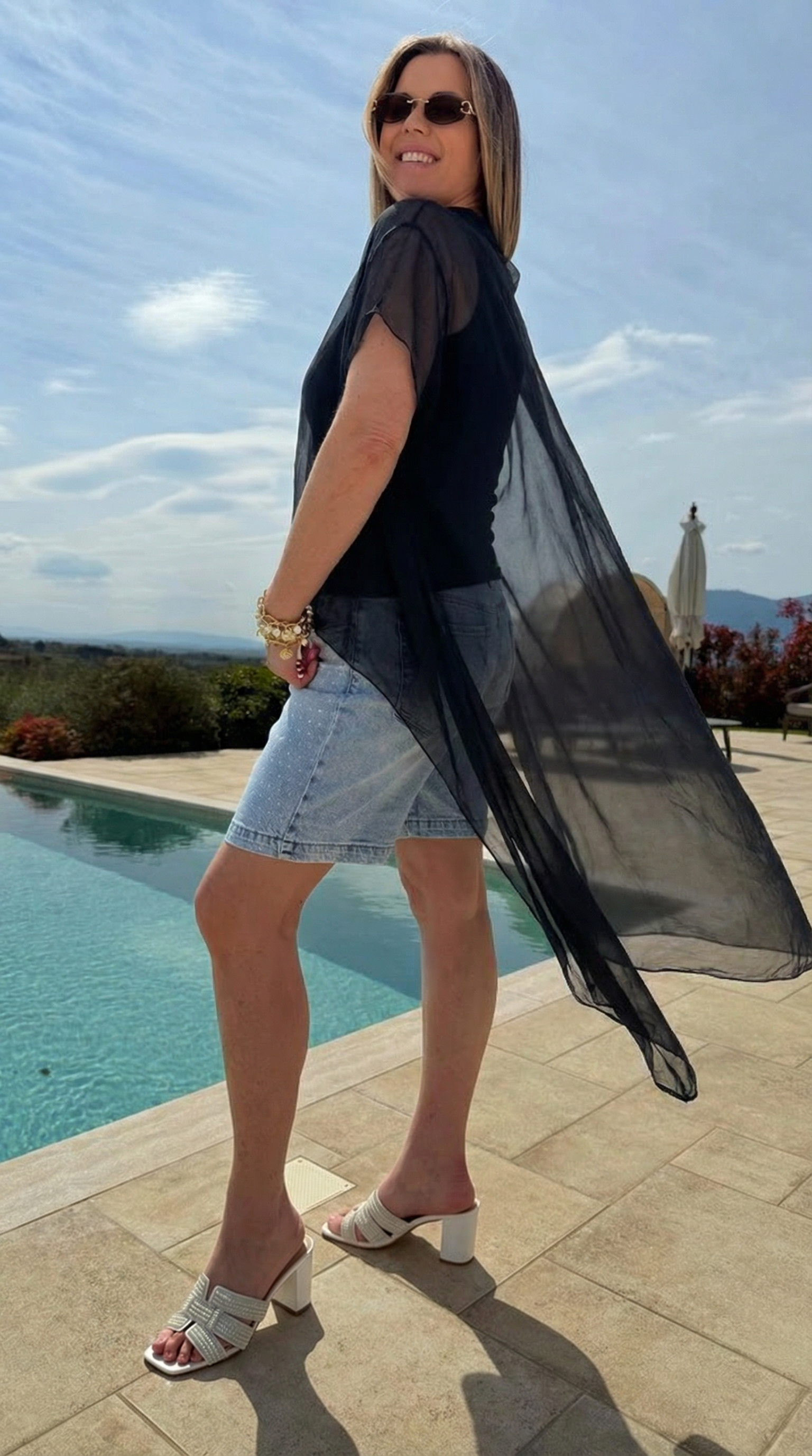 Seidenkaftan Pure Flow *Schwarz*