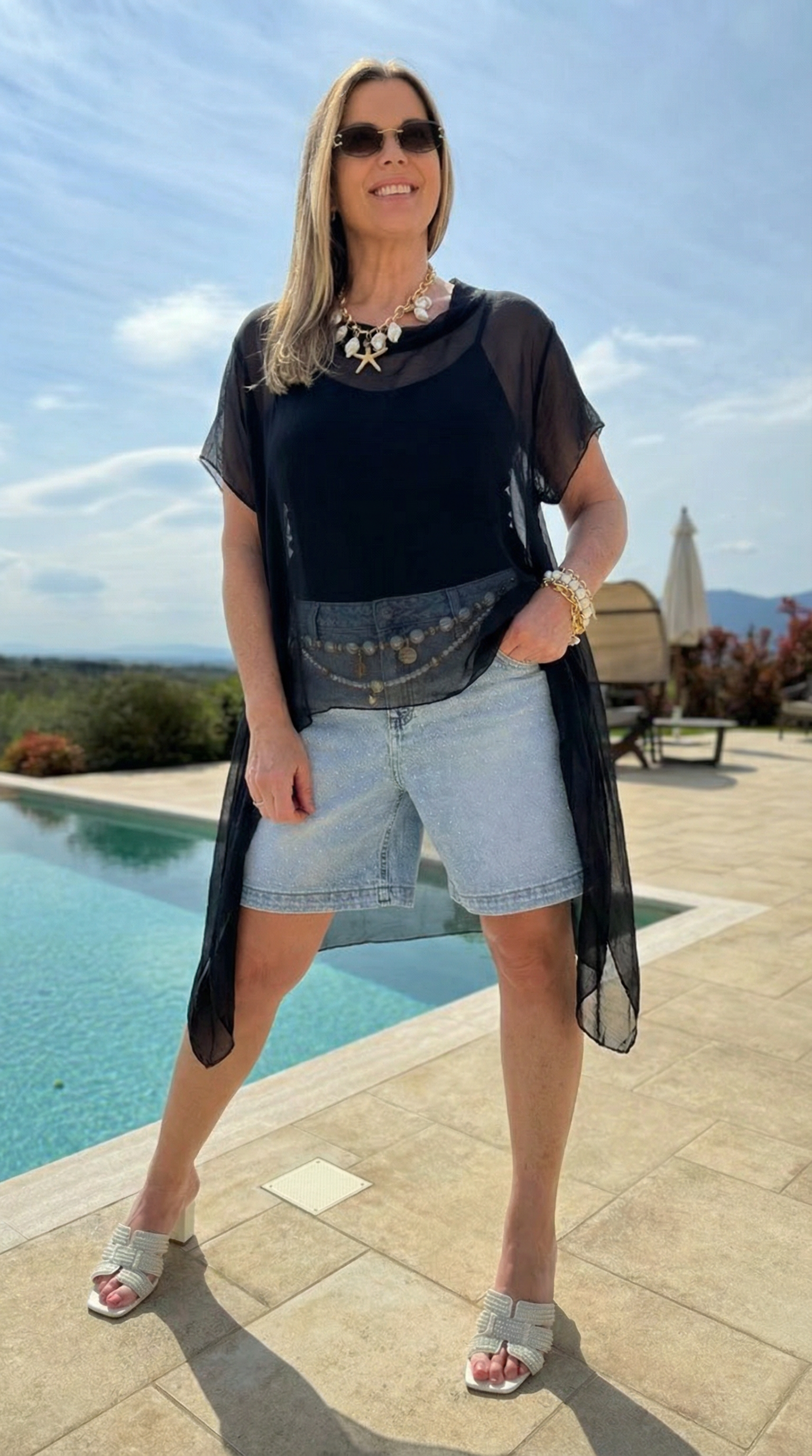 Seidenkaftan Pure Flow *Schwarz*
