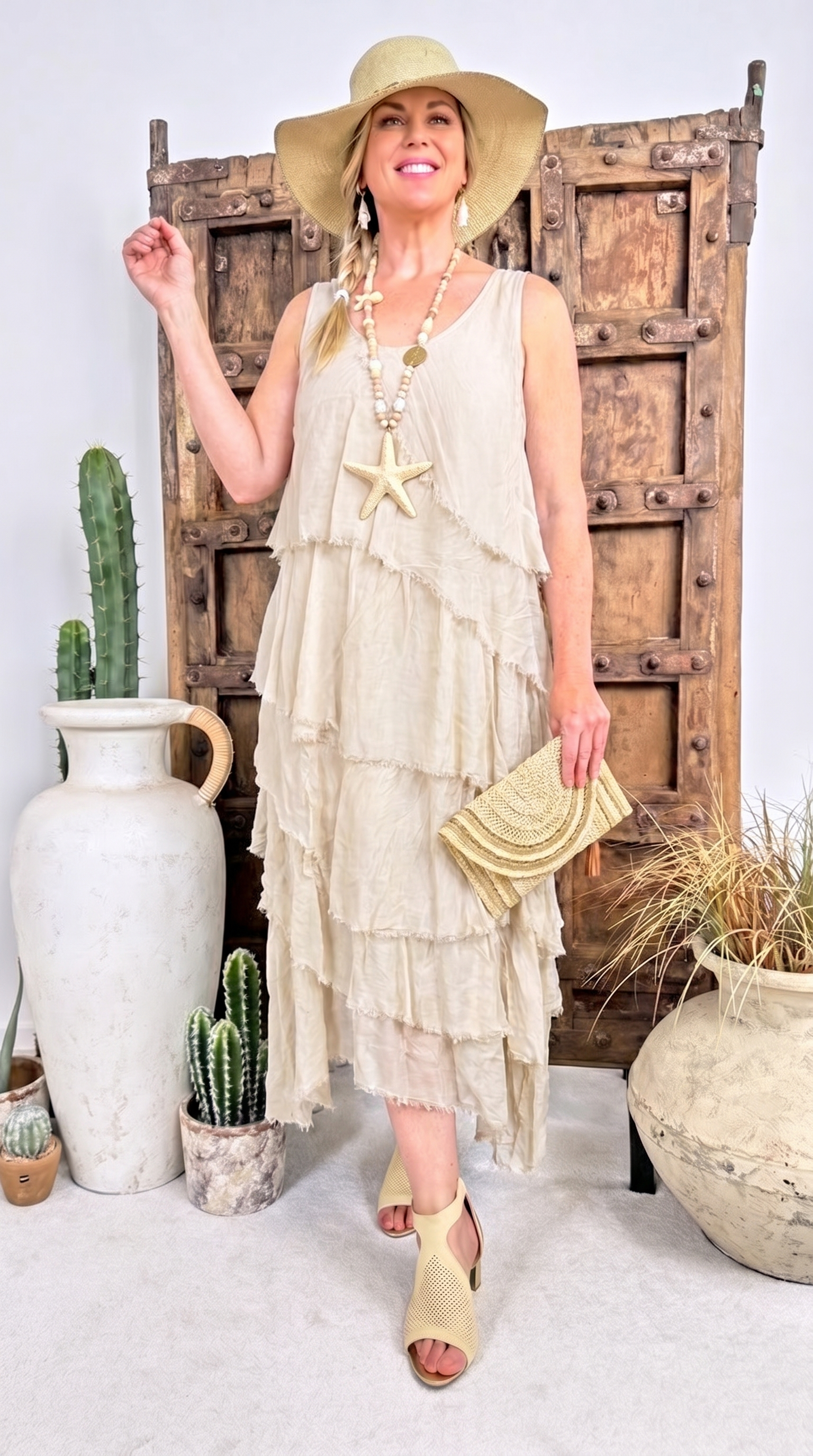 Kleid Santorini Waves *Beige*