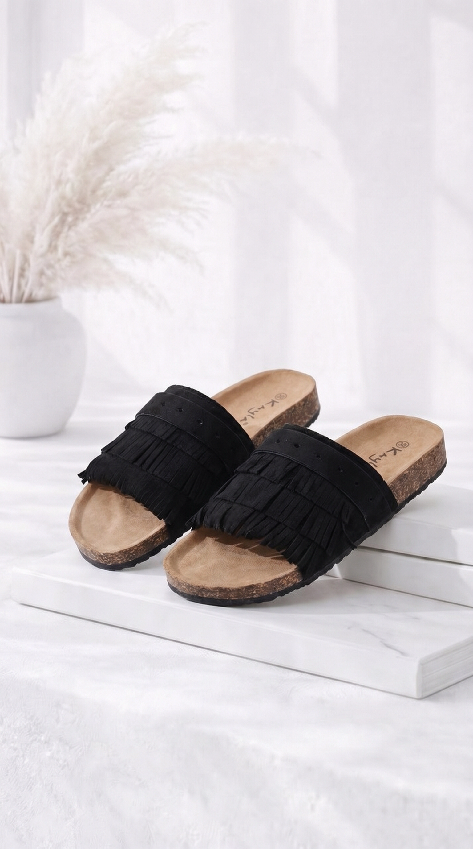 Sandale Fringe Walk *Schwarz*