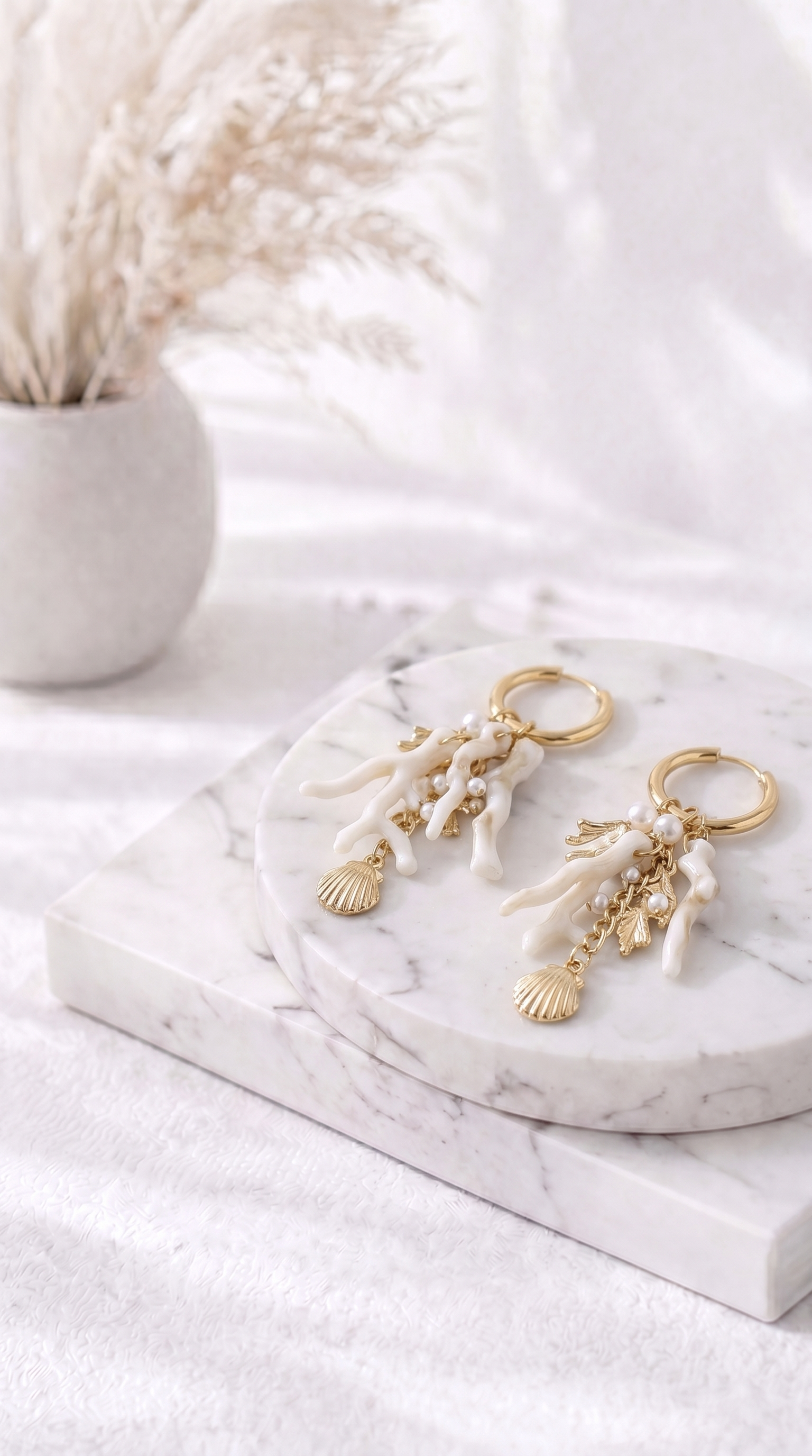 Ohrringe Shell Love *Beige*