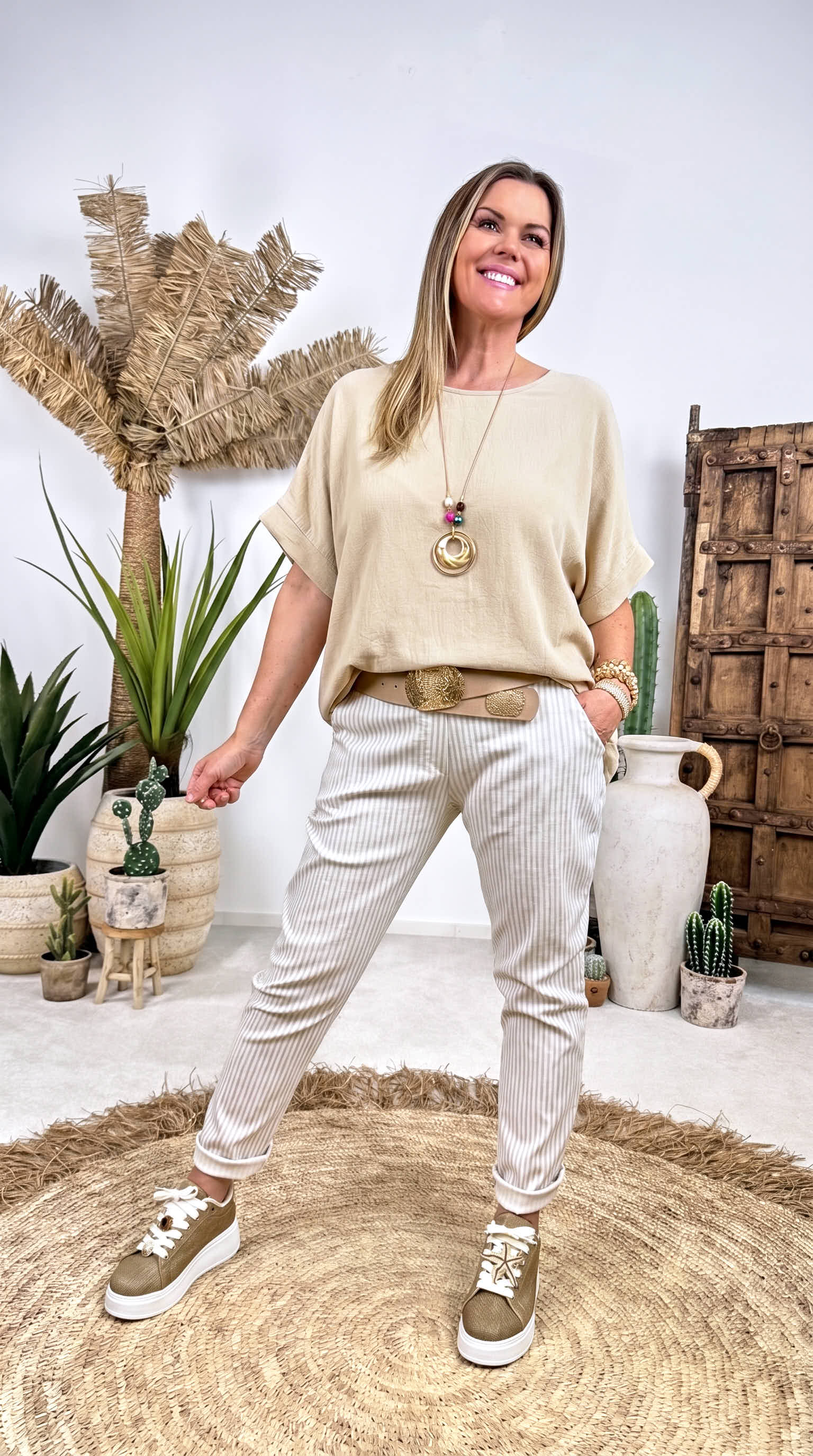 Jogpants Stripe Love *Beige*