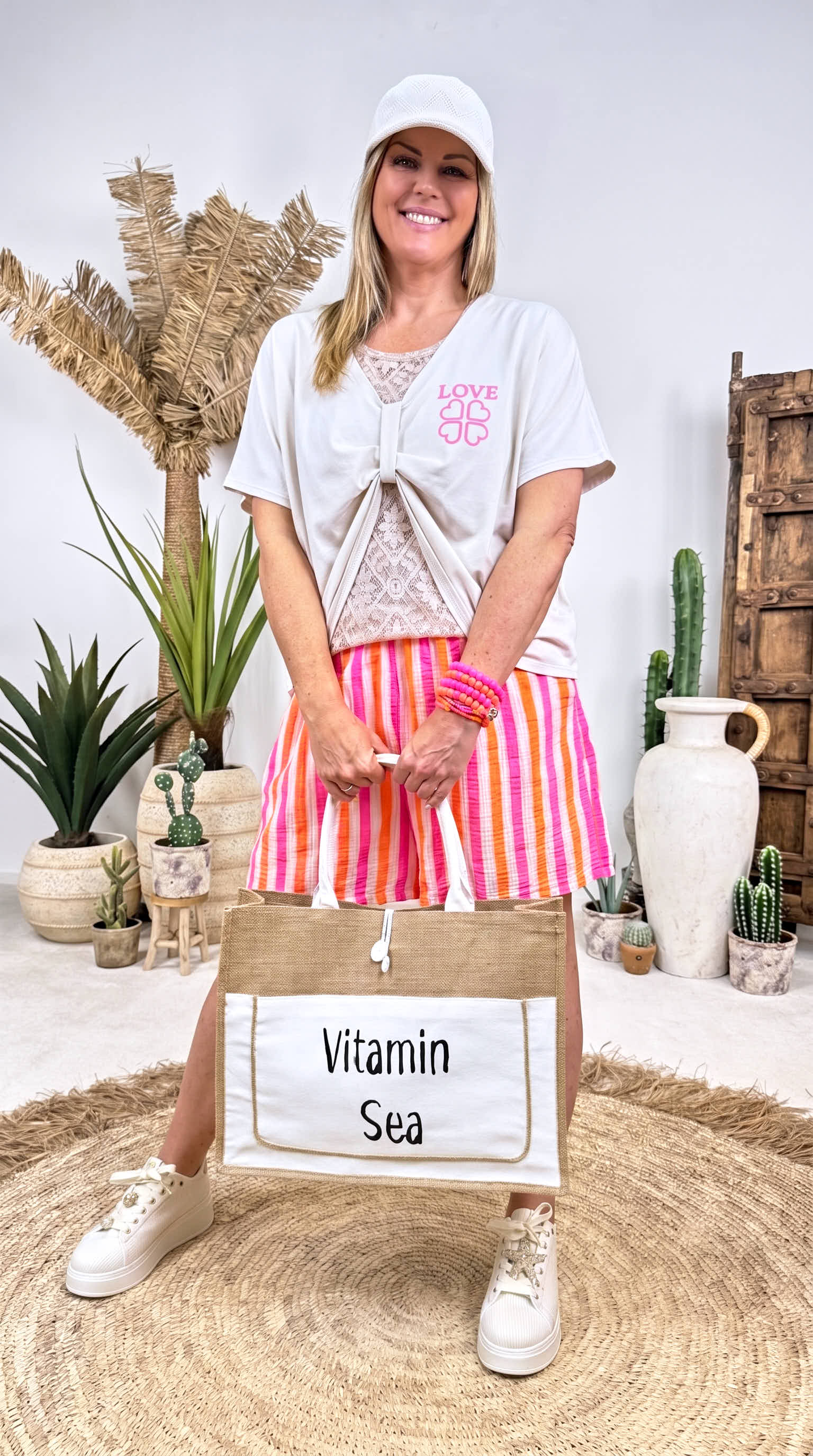 Shirt Crop Love *Beige*
