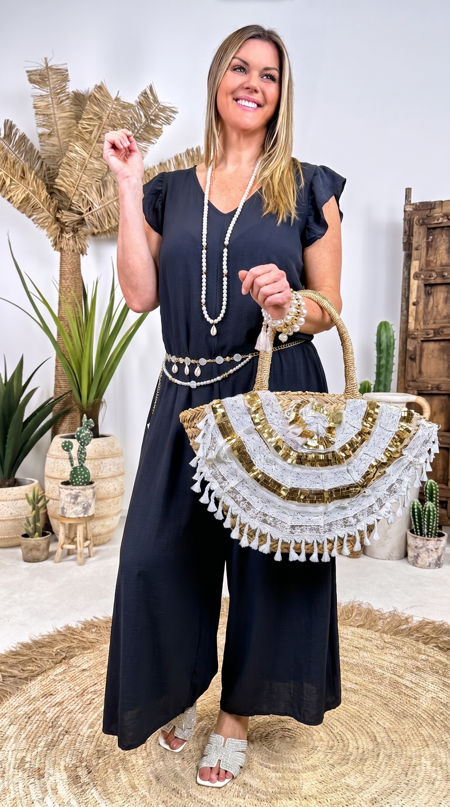 Langer Jumpsuit Sienna *Schwarz*