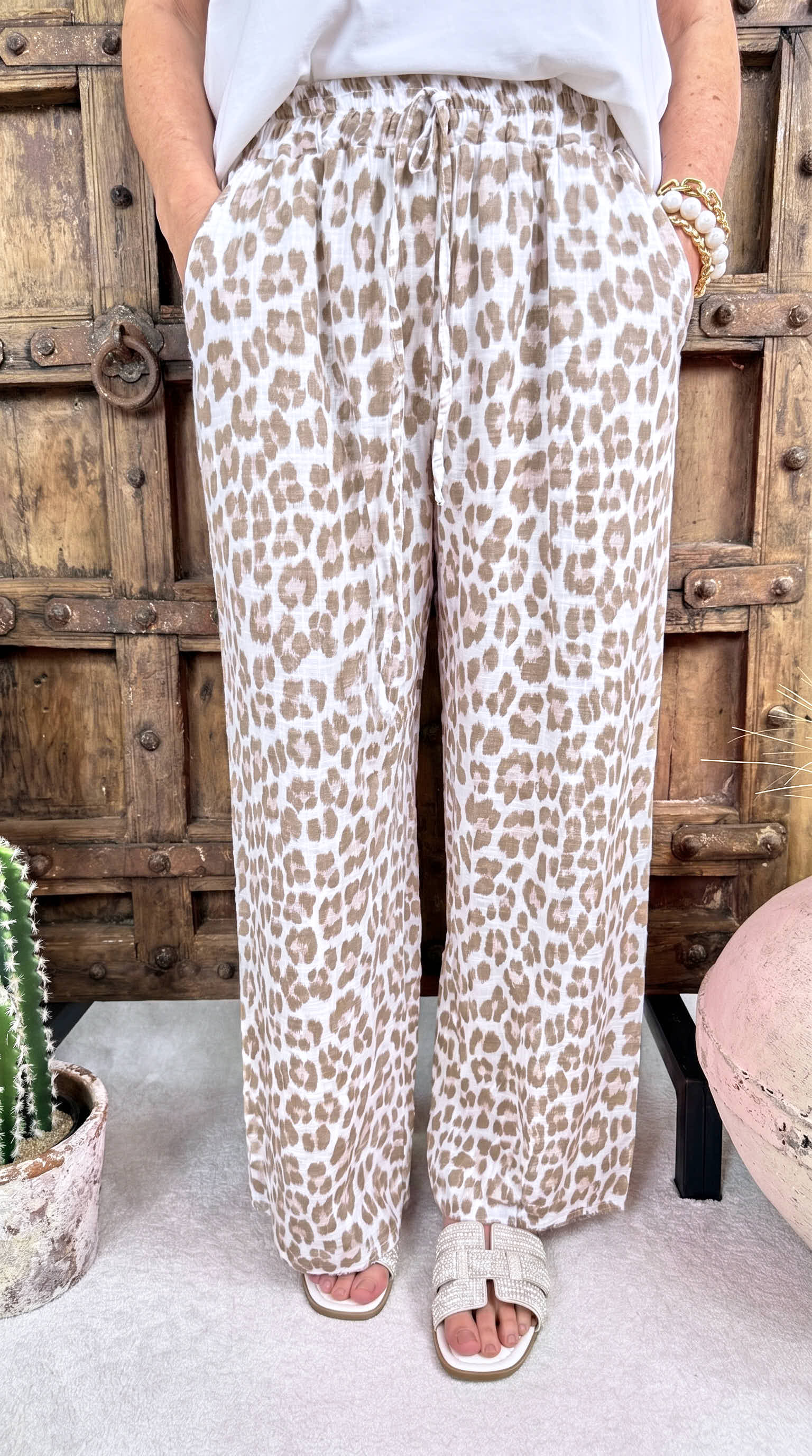 Weite Hose Color Leo *Beige*