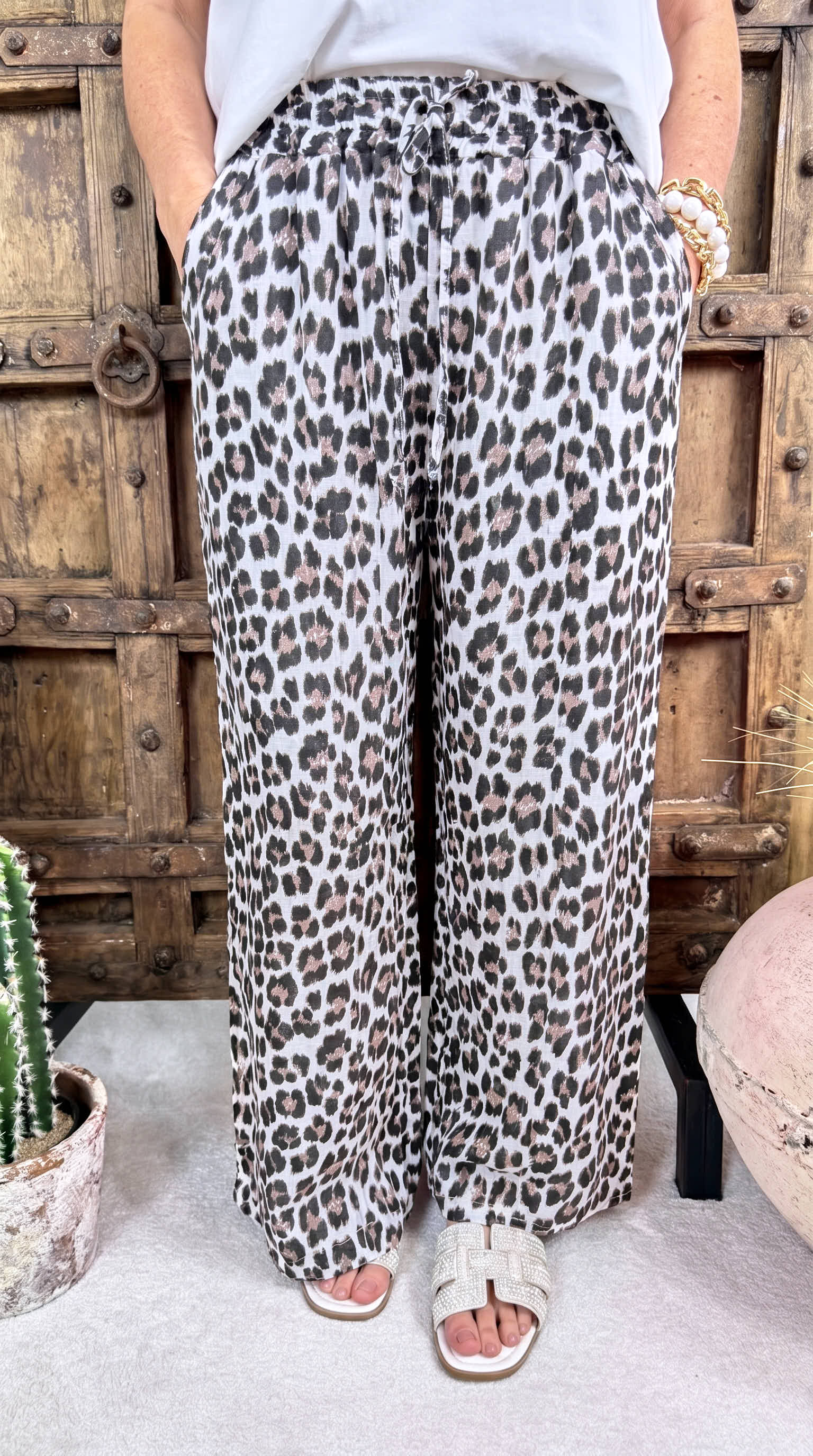 Weite Hose Color Leo *Schwarz*