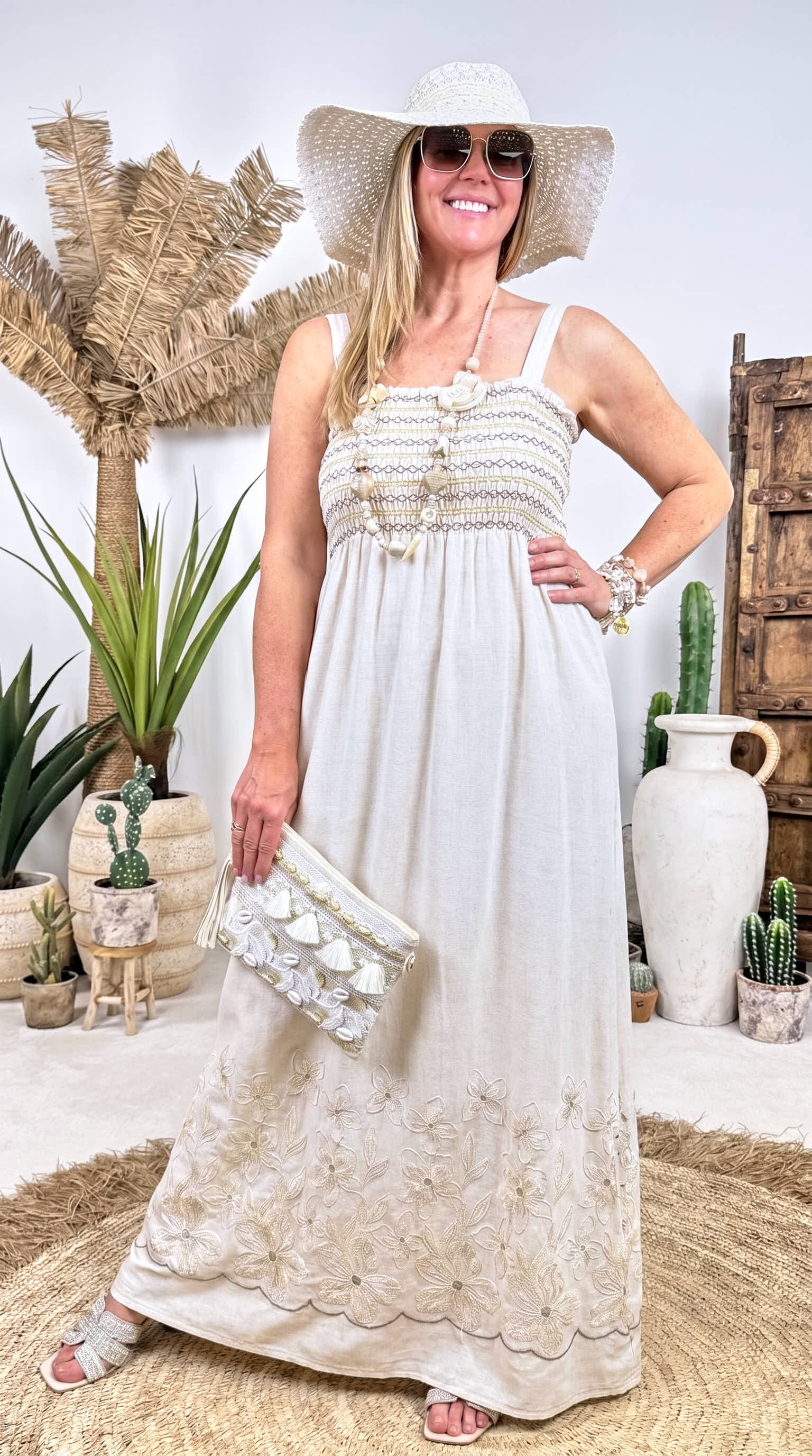 Langes Kleid Summer Linen *Camel*